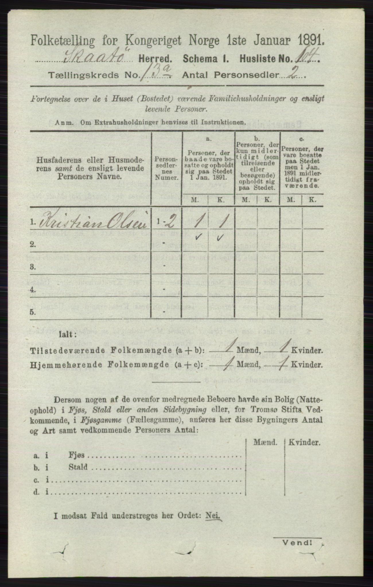 RA, 1891 census for 0815 Skåtøy, 1891, p. 4445