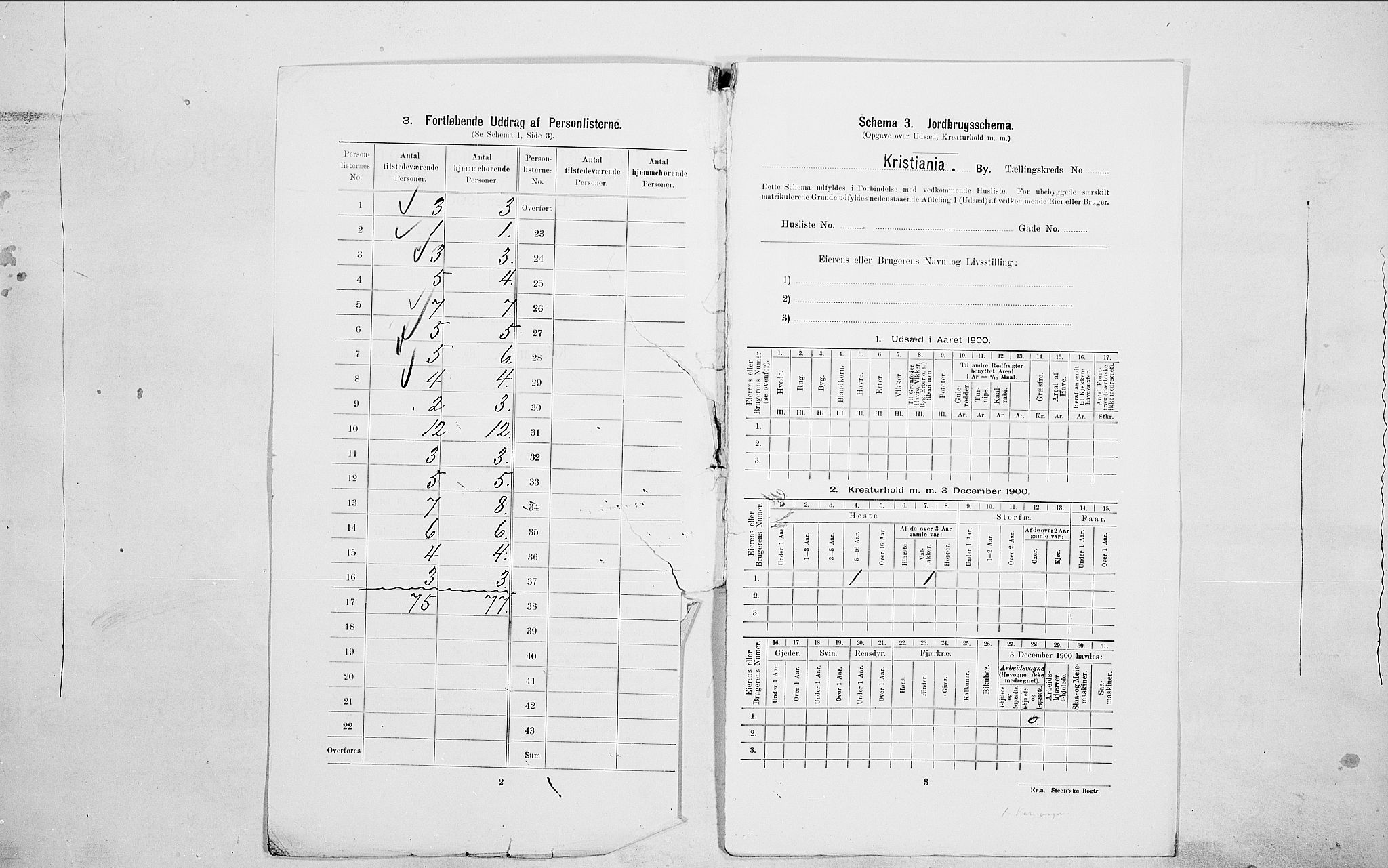 SAO, 1900 census for Kristiania, 1900, p. 74447