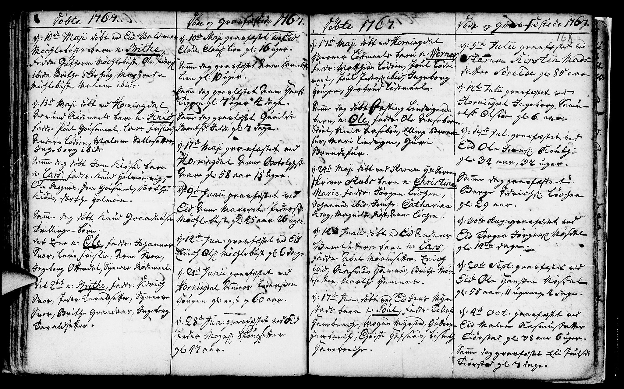 Eid sokneprestembete, AV/SAB-A-82301/H/Haa/Haaa/L0002: Parish register (official) no. A 2, 1741-1769, p. 168