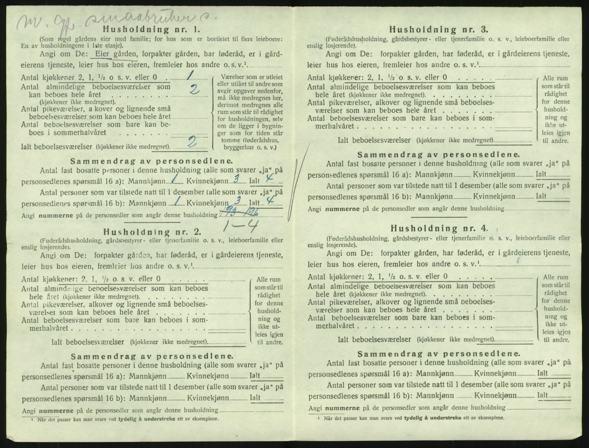 SAKO, 1920 census for Hedrum, 1920, p. 1582
