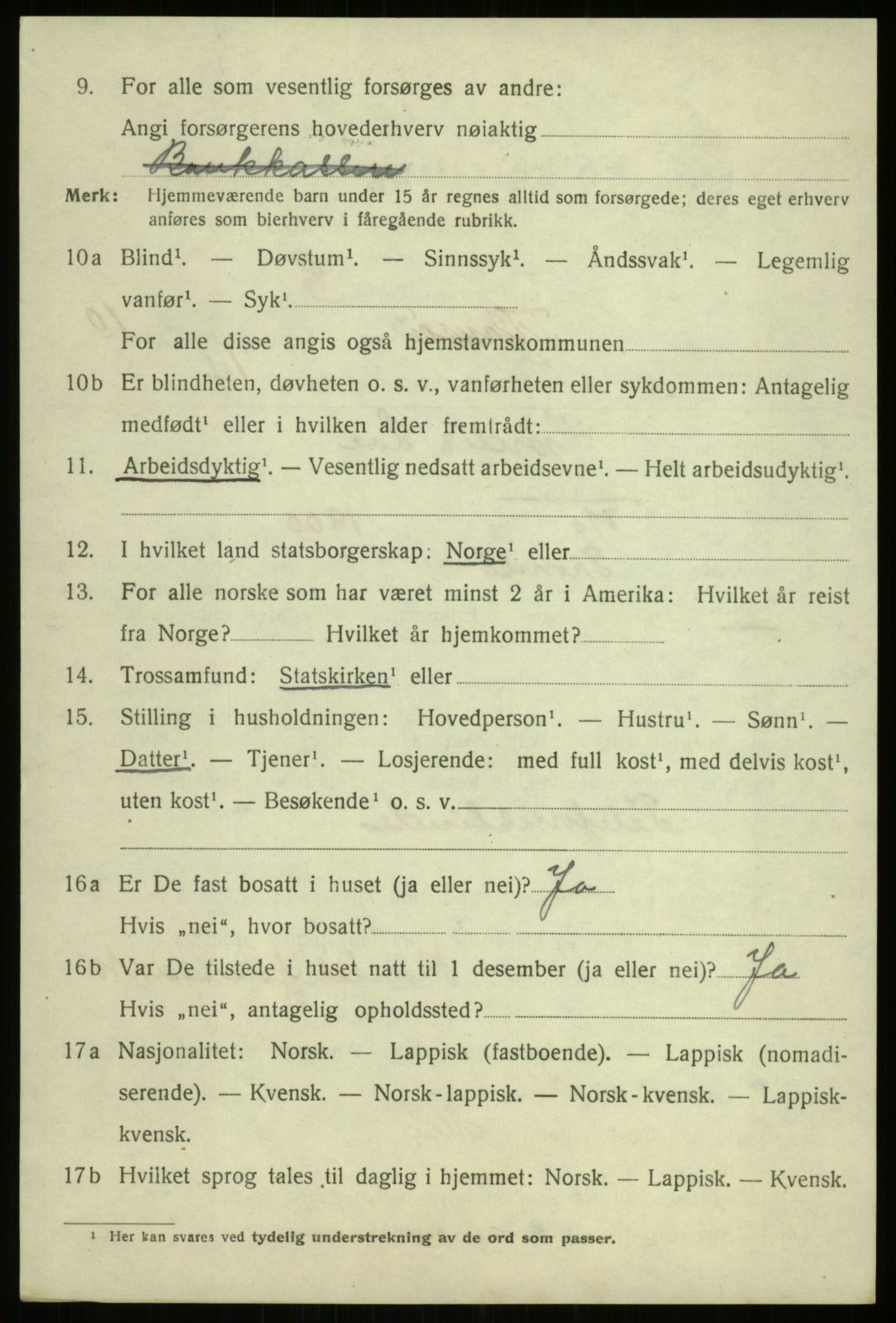 SATØ, 1920 census for Tromsø, 1920, p. 20865