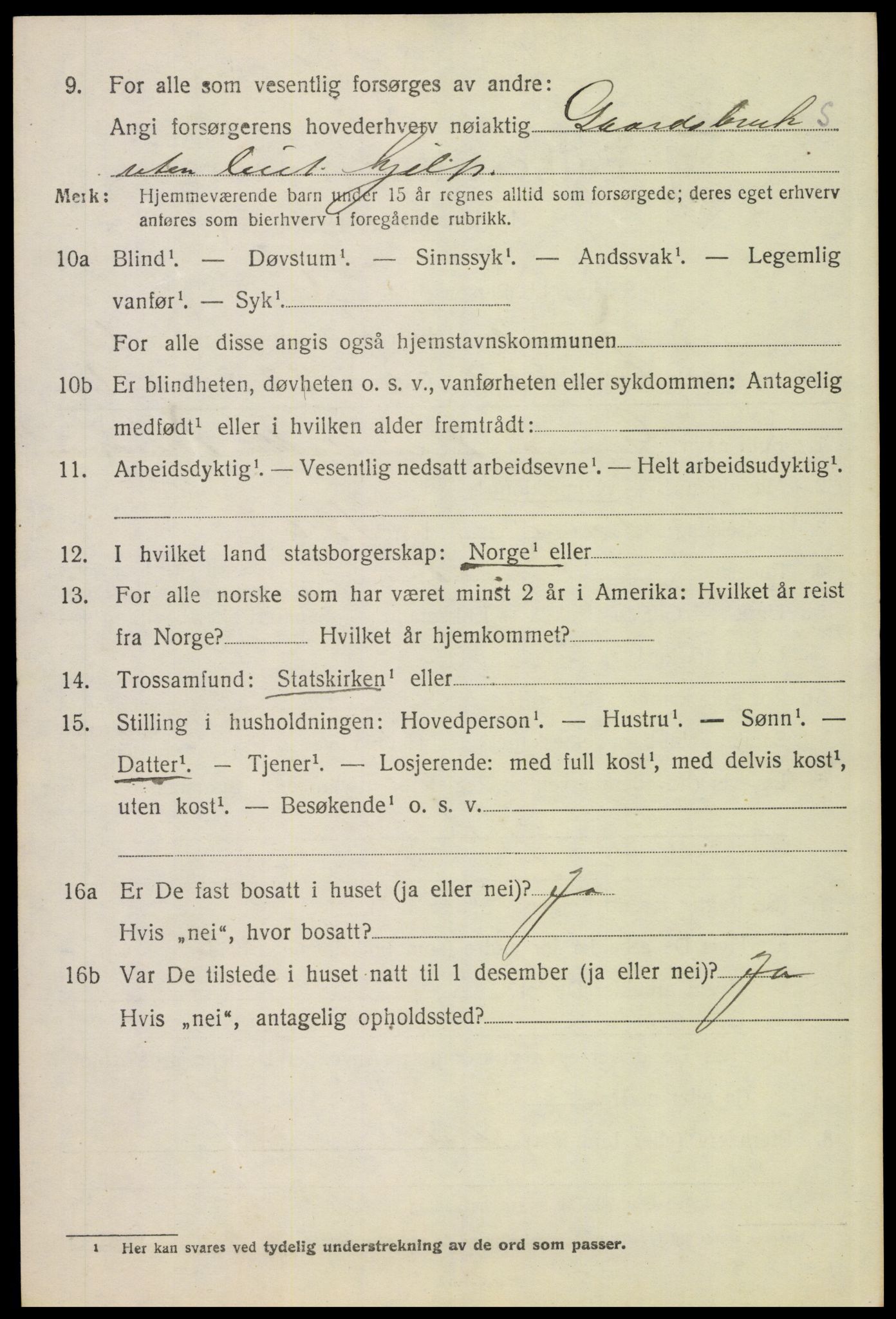 SAH, 1920 census for Tynset, 1920, p. 8011