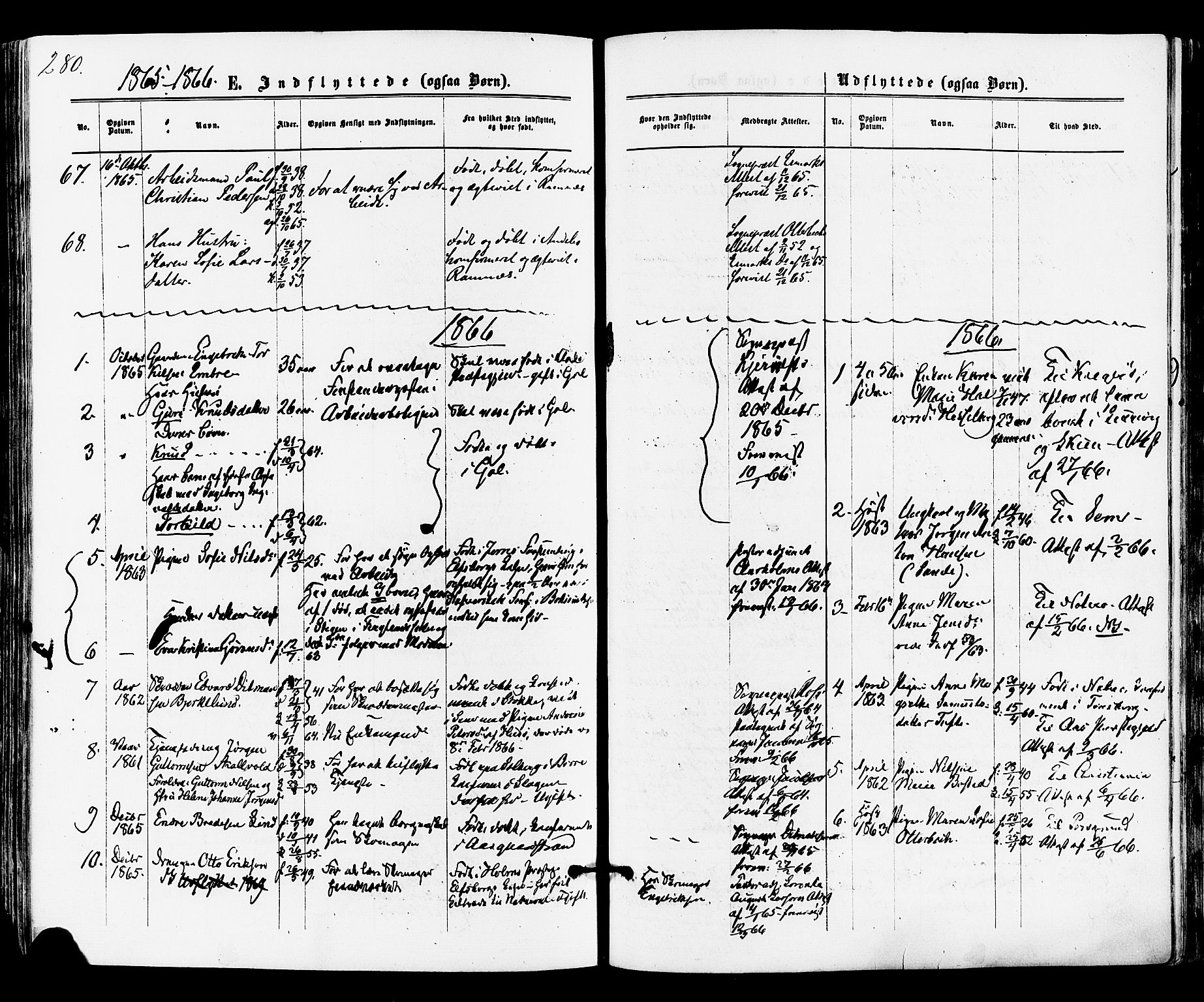 Tønsberg kirkebøker, AV/SAKO-A-330/F/Fa/L0009: Parish register (official) no. I 9, 1865-1873, p. 280