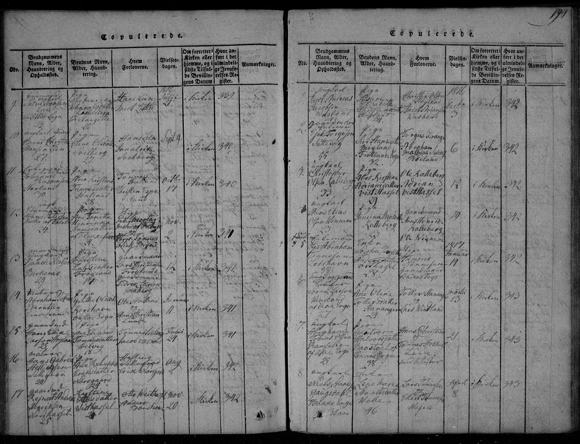 Lista sokneprestkontor, SAK/1111-0027/F/Fa/L0007: Parish register (official) no. A 7, 1816-1823, p. 194