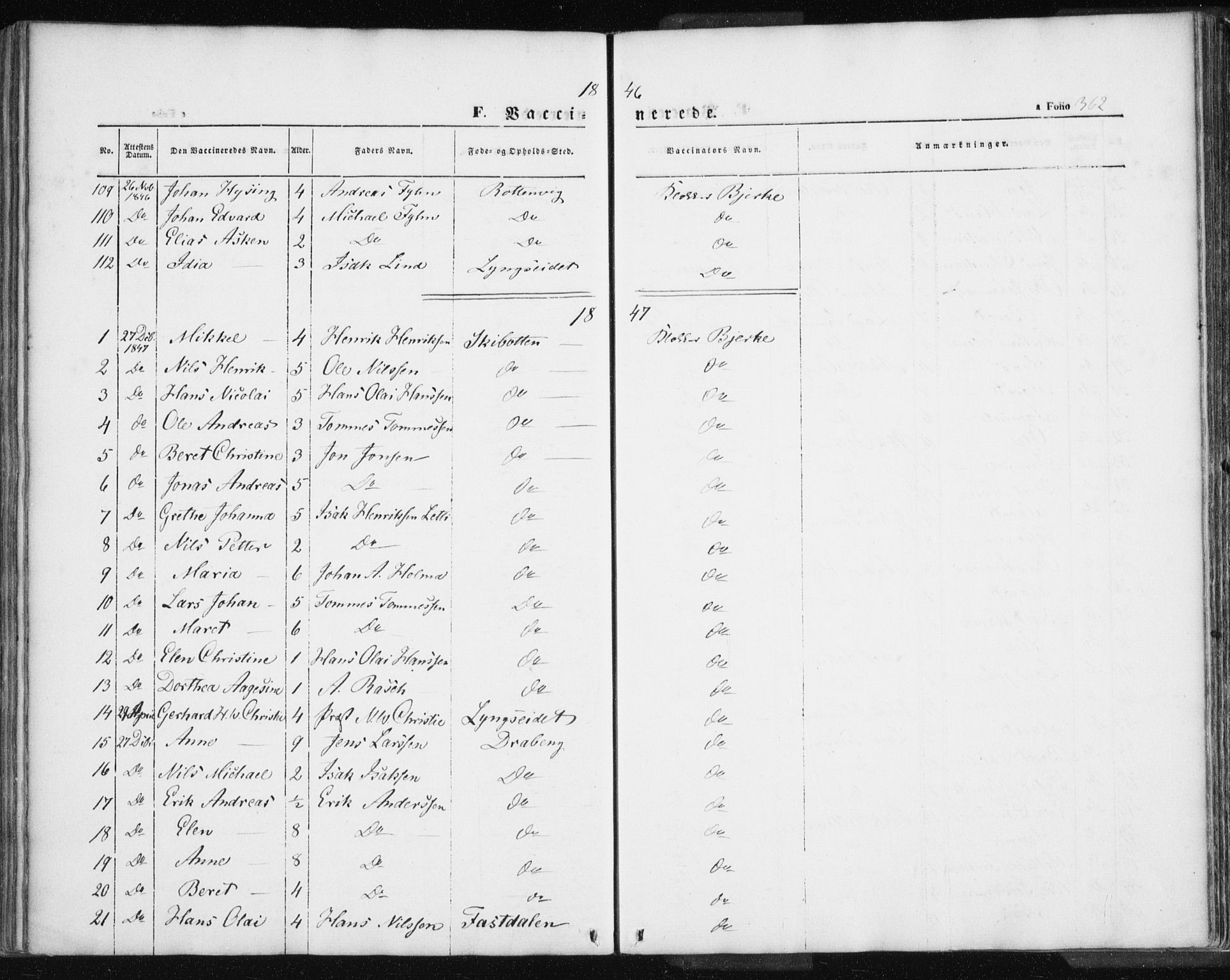 Lyngen sokneprestembete, SATØ/S-1289/H/He/Hea/L0004kirke: Parish register (official) no. 4, 1839-1858, p. 362