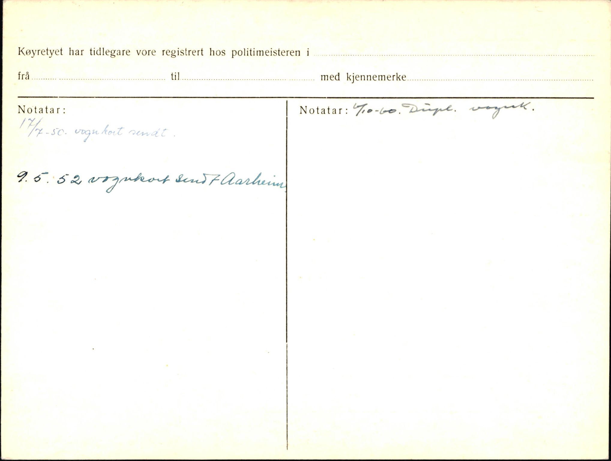 Statens vegvesen, Sogn og Fjordane vegkontor, AV/SAB-A-5301/4/F/L0003: Registerkort utmeldte Fjordane S1000-2499, 1930-1961, p. 71