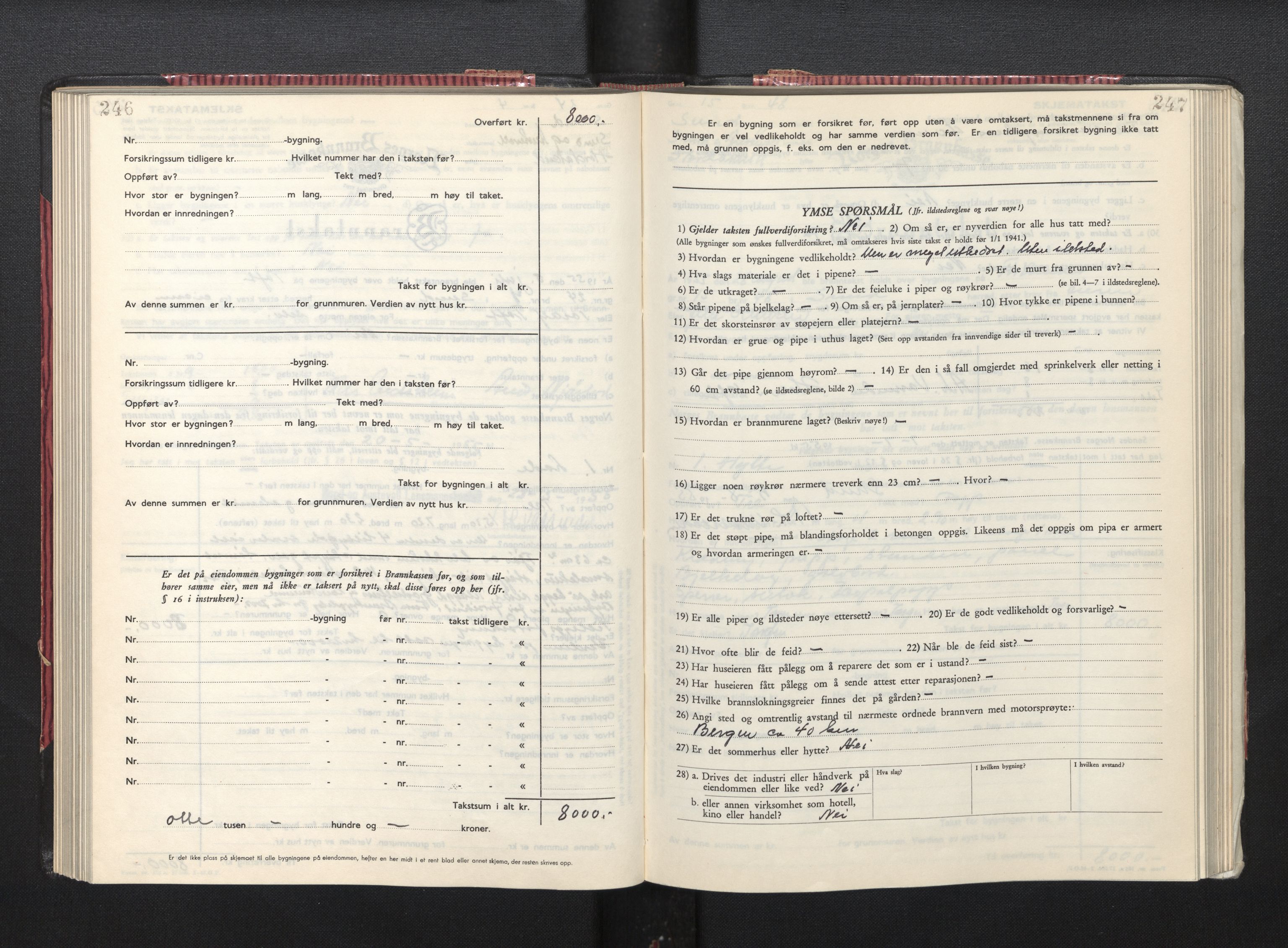 Lensmannen i Sund og Austevoll, AV/SAB-A-35201/0012/L0005: Branntakstprotokoll, skjematakst, 1949-1955, p. 246-247