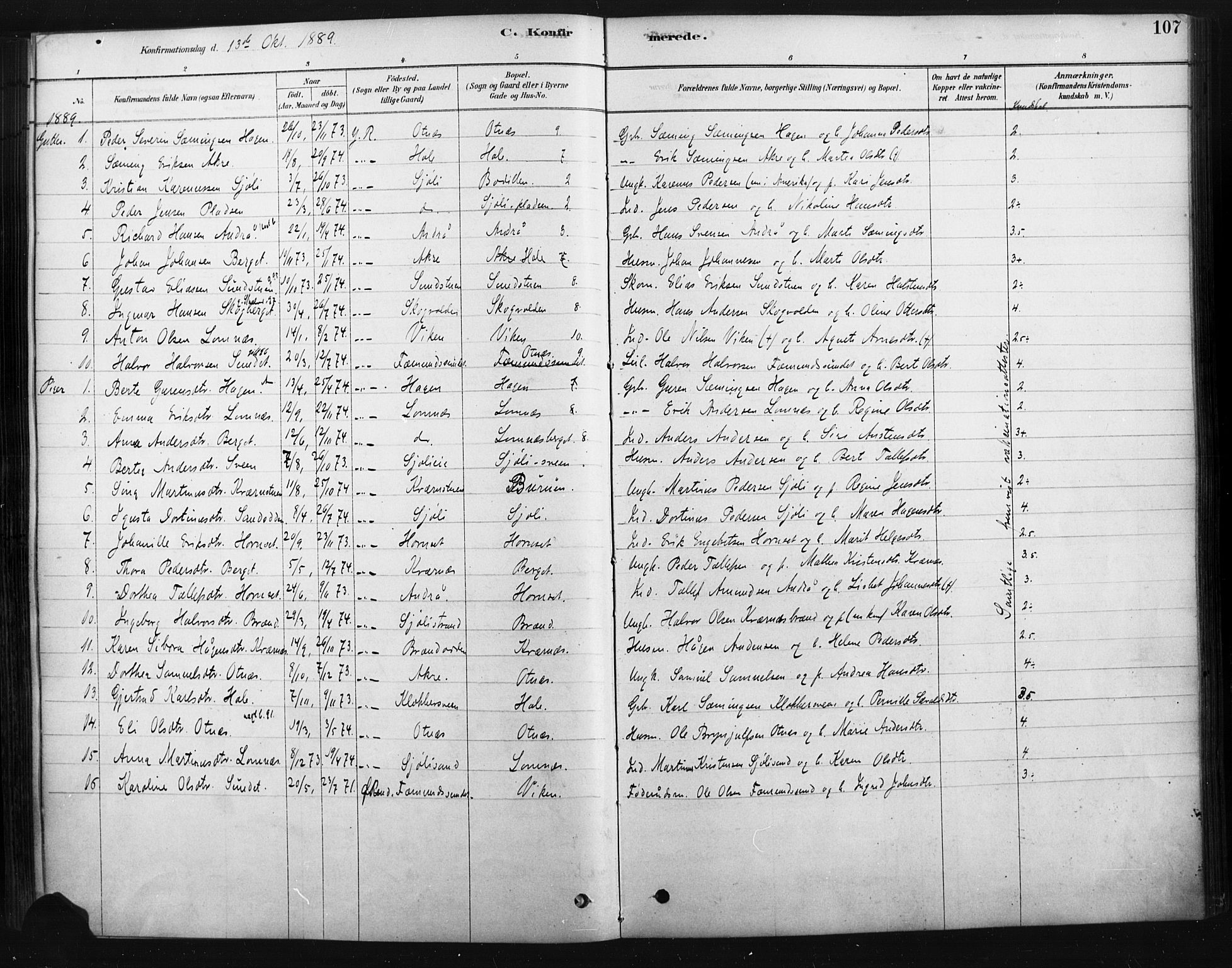 Rendalen prestekontor, SAH/PREST-054/H/Ha/Haa/L0010: Parish register (official) no. 10, 1878-1901, p. 107