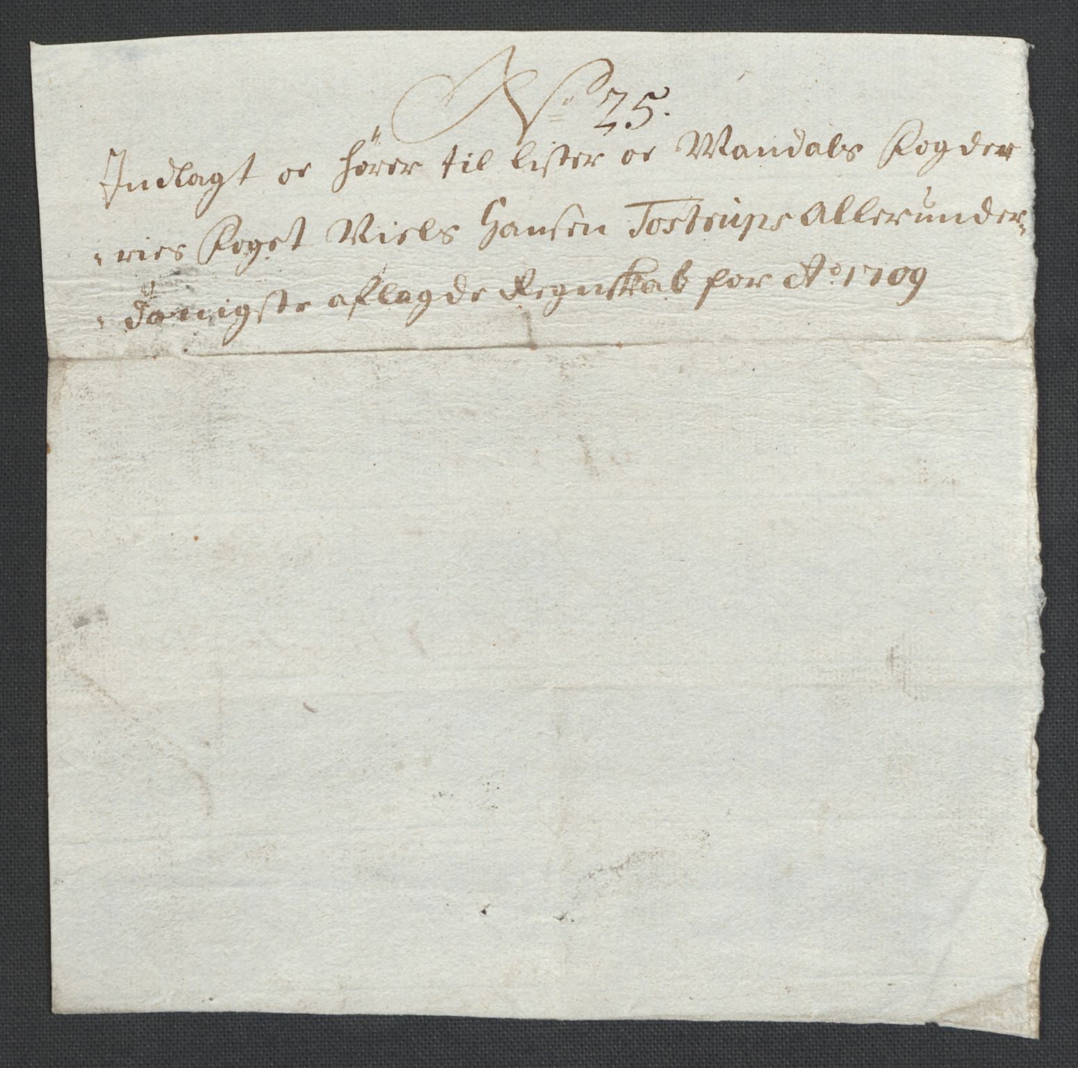 Rentekammeret inntil 1814, Reviderte regnskaper, Fogderegnskap, AV/RA-EA-4092/R43/L2552: Fogderegnskap Lista og Mandal, 1705-1709, p. 324