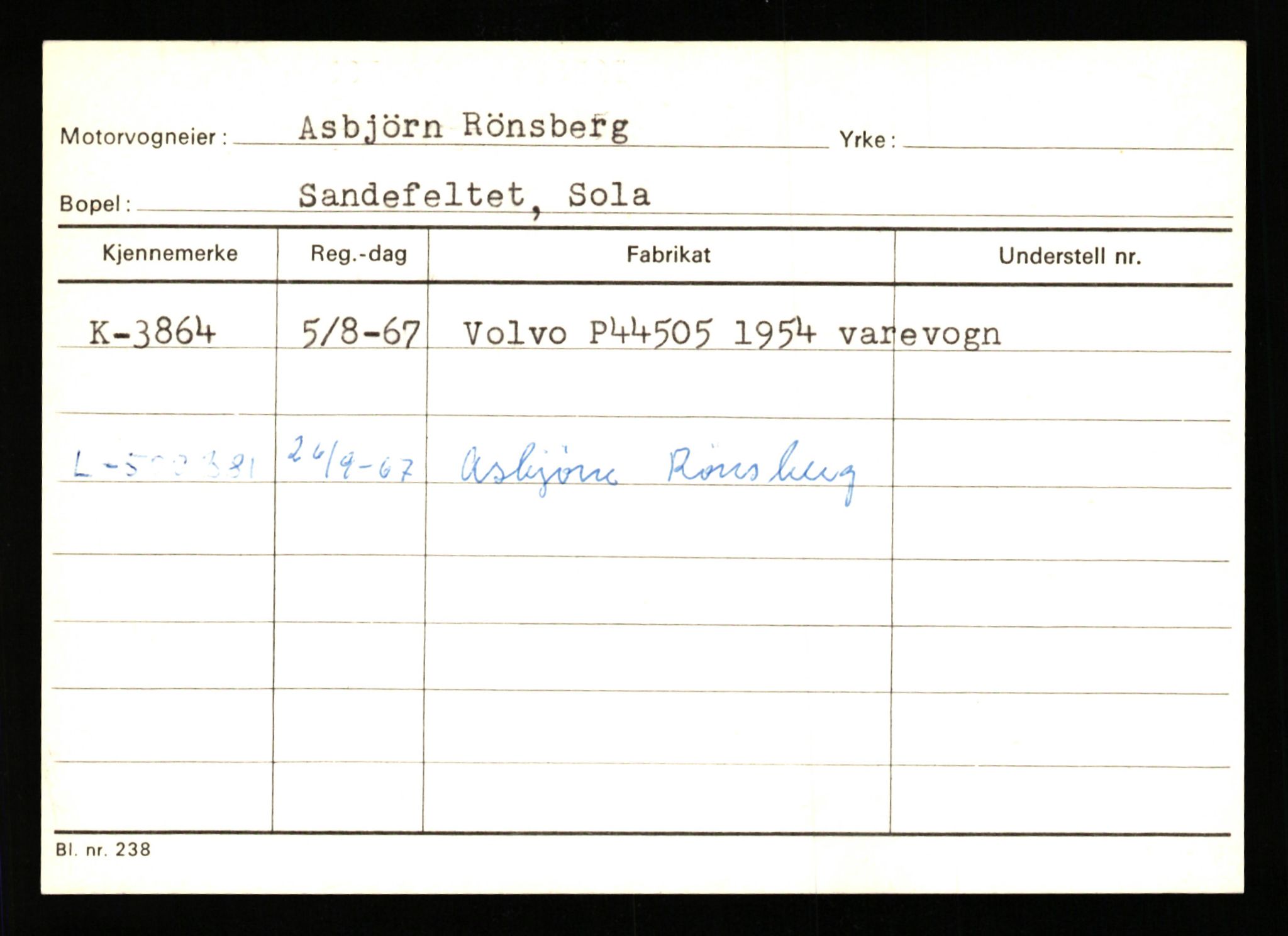 Stavanger trafikkstasjon, AV/SAST-A-101942/0/G/L0001: Registreringsnummer: 0 - 5782, 1930-1971, p. 2427