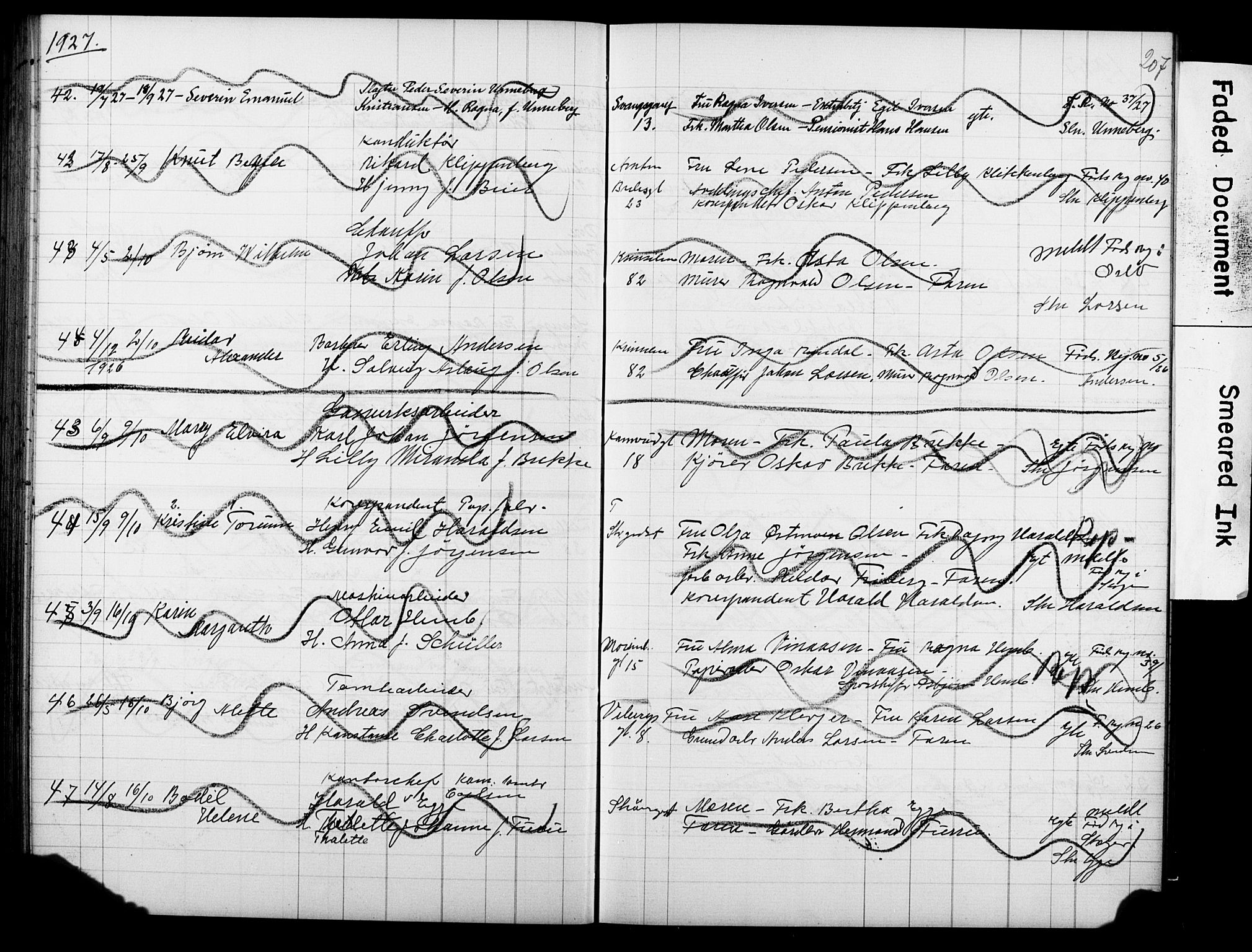 Strømsø kirkebøker, SAKO/A-246/Y/Ya/L0007: Parish register draft no. I 7, 1915-1932, p. 207