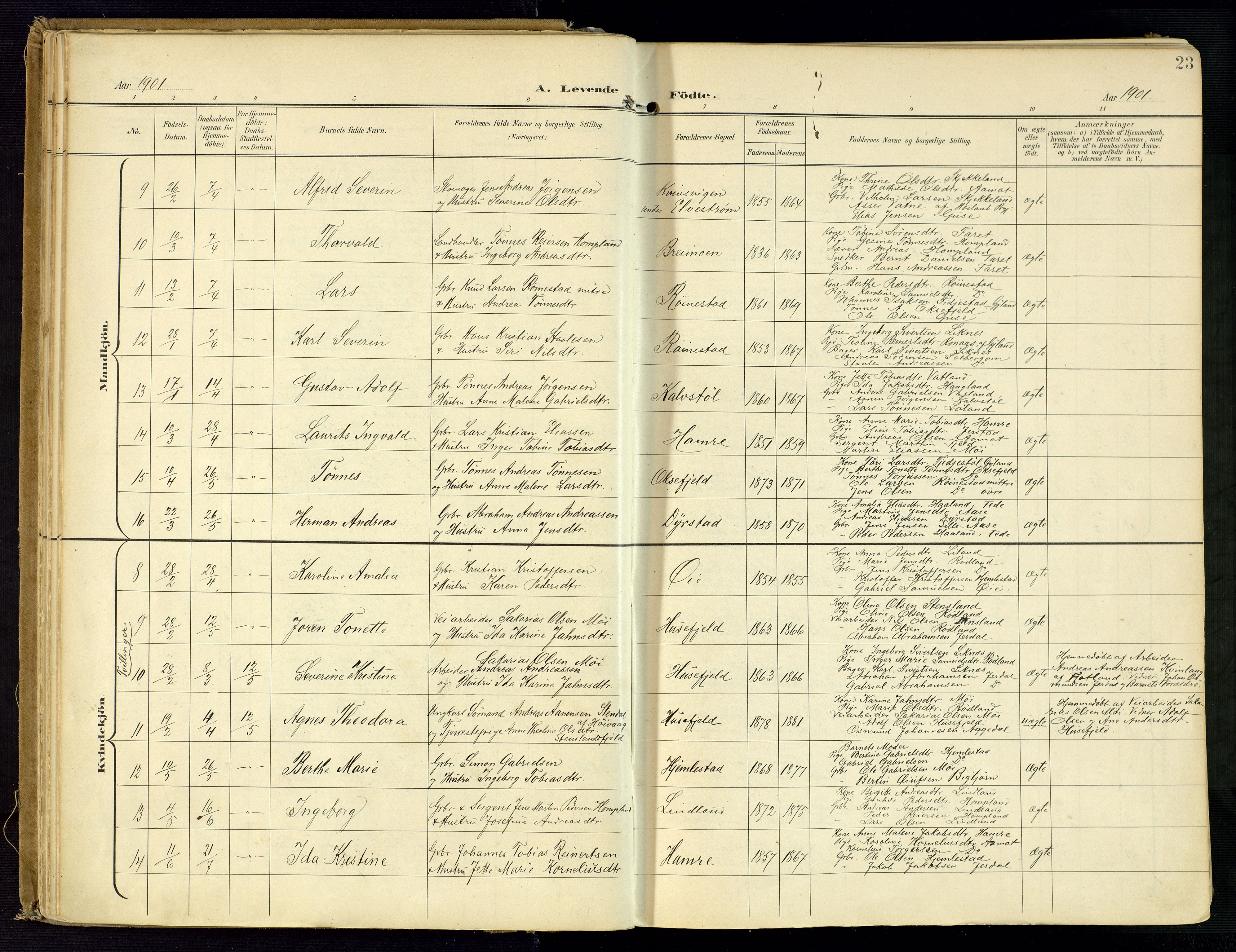 Kvinesdal sokneprestkontor, SAK/1111-0026/F/Fa/Fab/L0009: Parish register (official) no. A 9, 1898-1915, p. 23