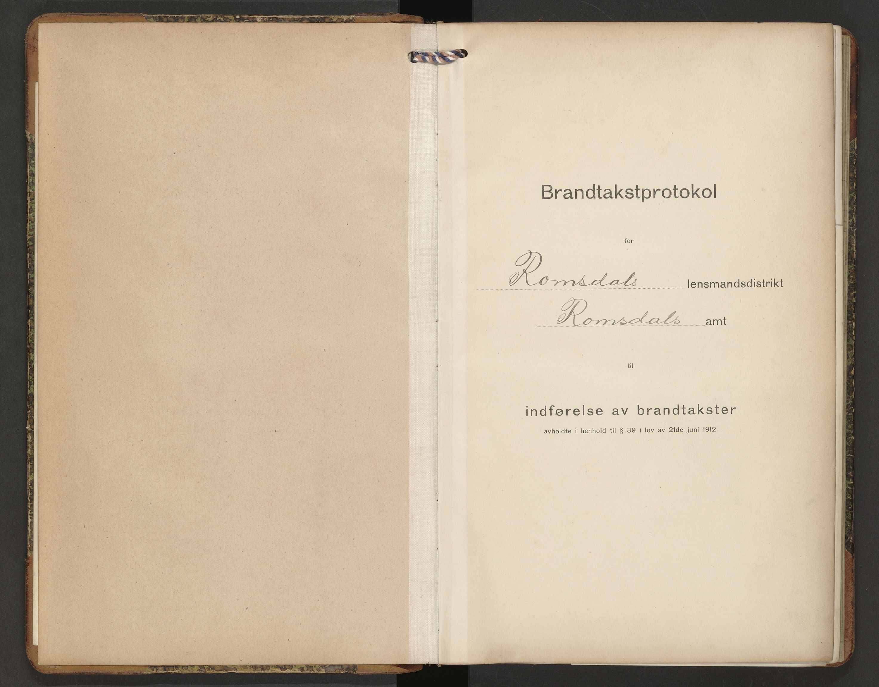 Norges Brannkasse Romsdal, SAT/A-5499/Fb/L0002: Branntakstprotokoll, 1916-1950