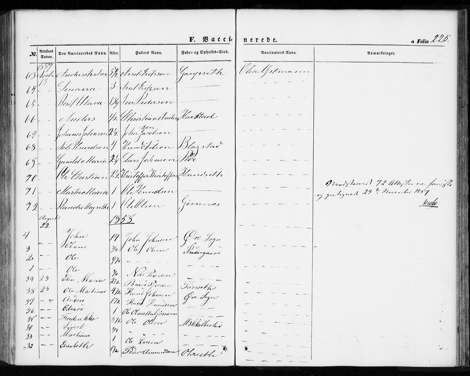 Ministerialprotokoller, klokkerbøker og fødselsregistre - Møre og Romsdal, SAT/A-1454/584/L0965: Parish register (official) no. 584A05, 1857-1868, p. 225