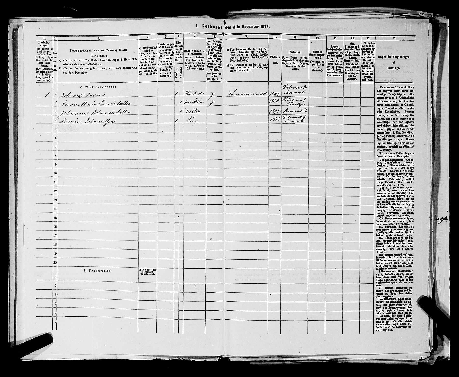 RA, 1875 census for 0118P Aremark, 1875, p. 885