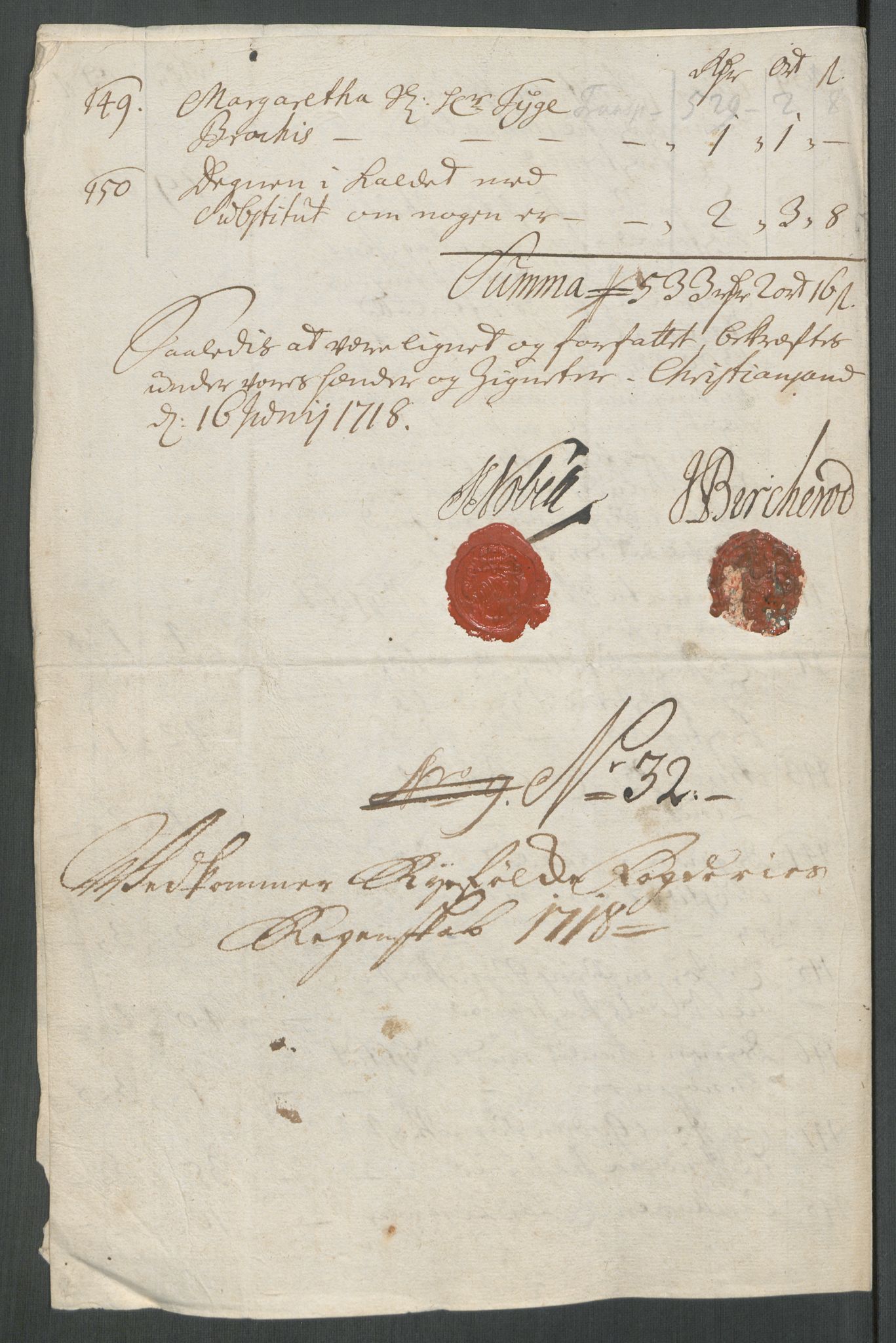 Rentekammeret inntil 1814, Reviderte regnskaper, Fogderegnskap, AV/RA-EA-4092/R47/L2871: Fogderegnskap Ryfylke, 1718, p. 141