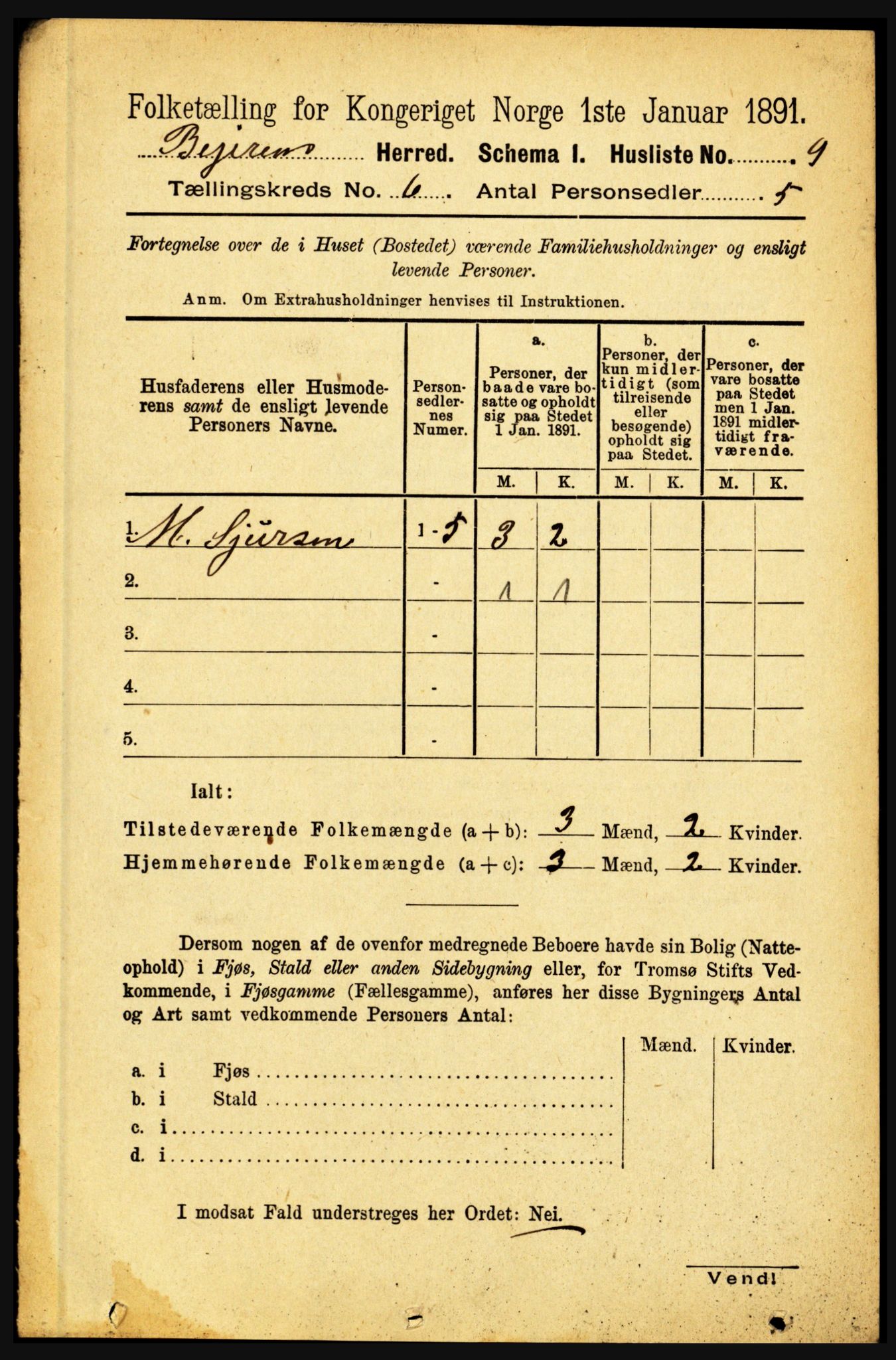 RA, 1891 census for 1839 Beiarn, 1891, p. 1863