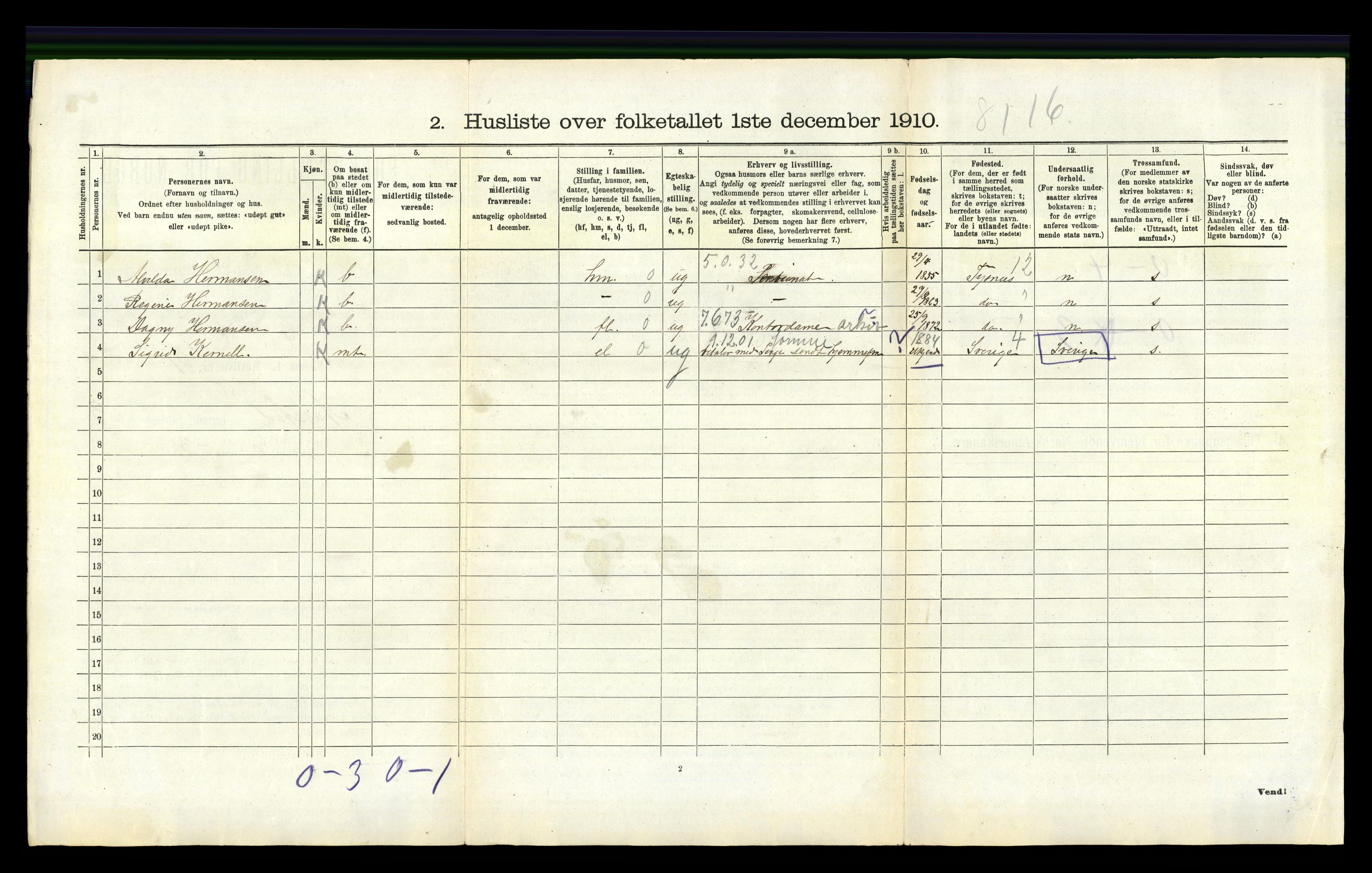 RA, 1910 census for Årstad, 1910, p. 481