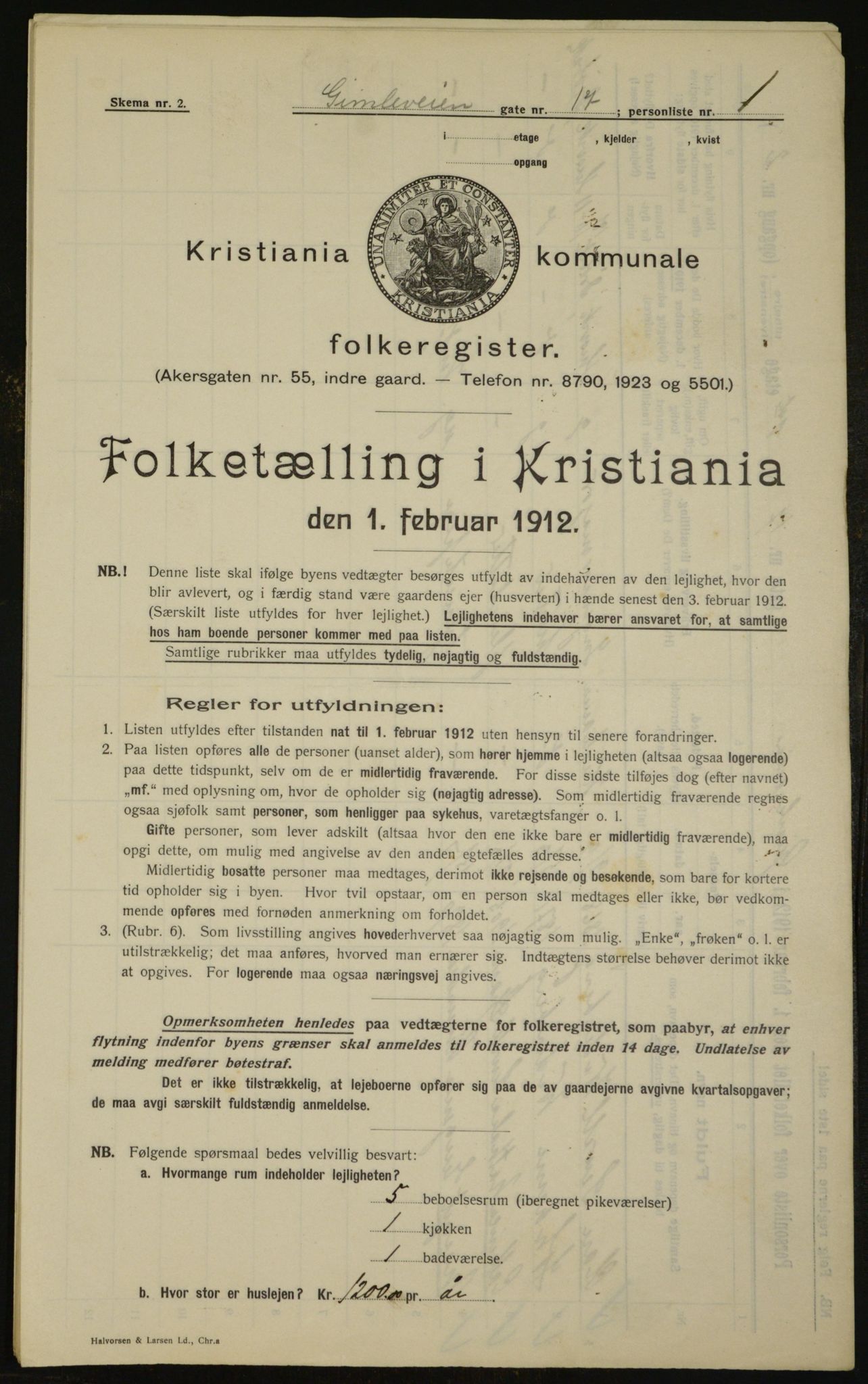 OBA, Municipal Census 1912 for Kristiania, 1912, p. 28994
