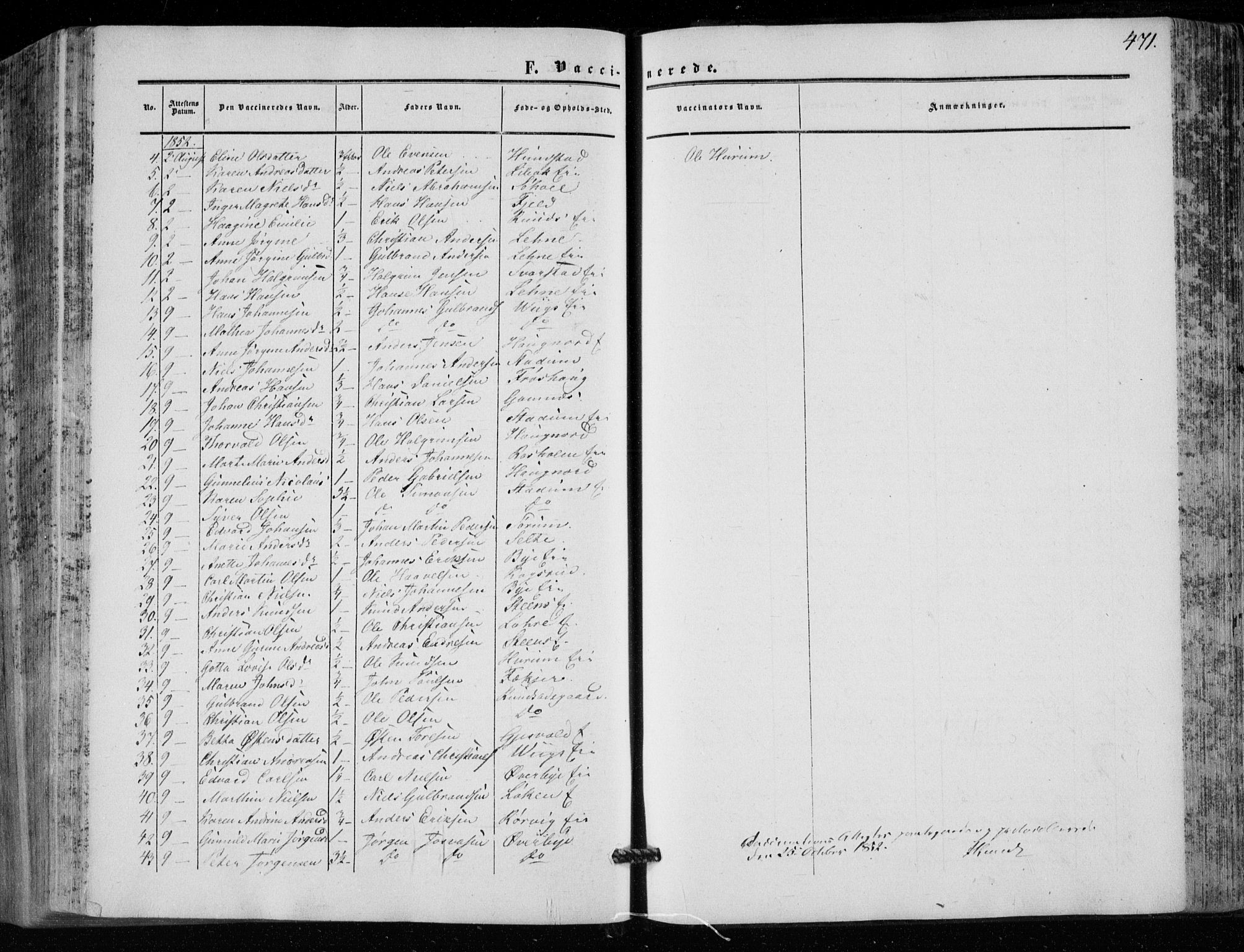 Hole kirkebøker, SAKO/A-228/F/Fa/L0006: Parish register (official) no. I 6, 1852-1872, p. 471
