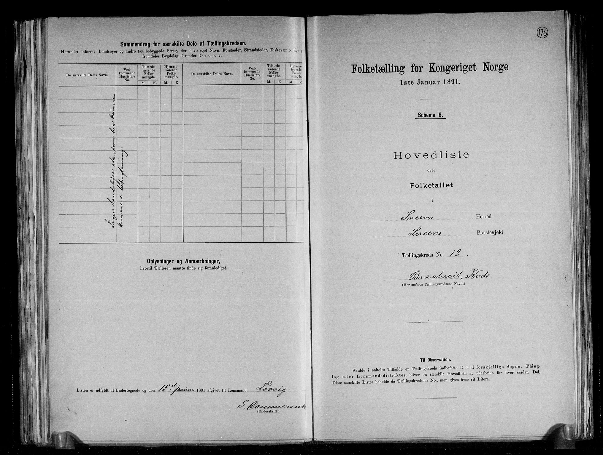 RA, 1891 census for 1216 Sveio, 1891, p. 26
