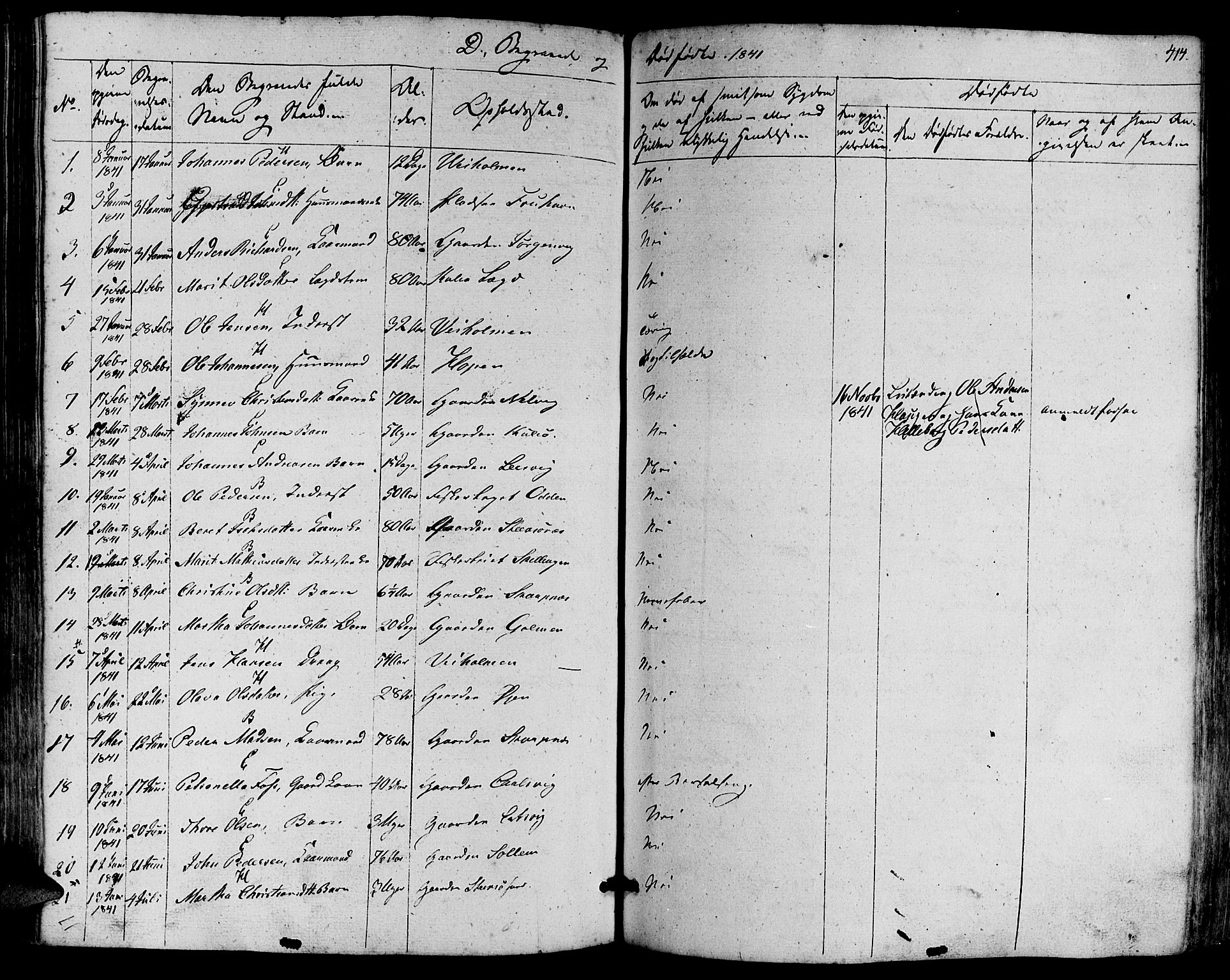 Ministerialprotokoller, klokkerbøker og fødselsregistre - Møre og Romsdal, SAT/A-1454/581/L0936: Parish register (official) no. 581A04, 1836-1852, p. 414