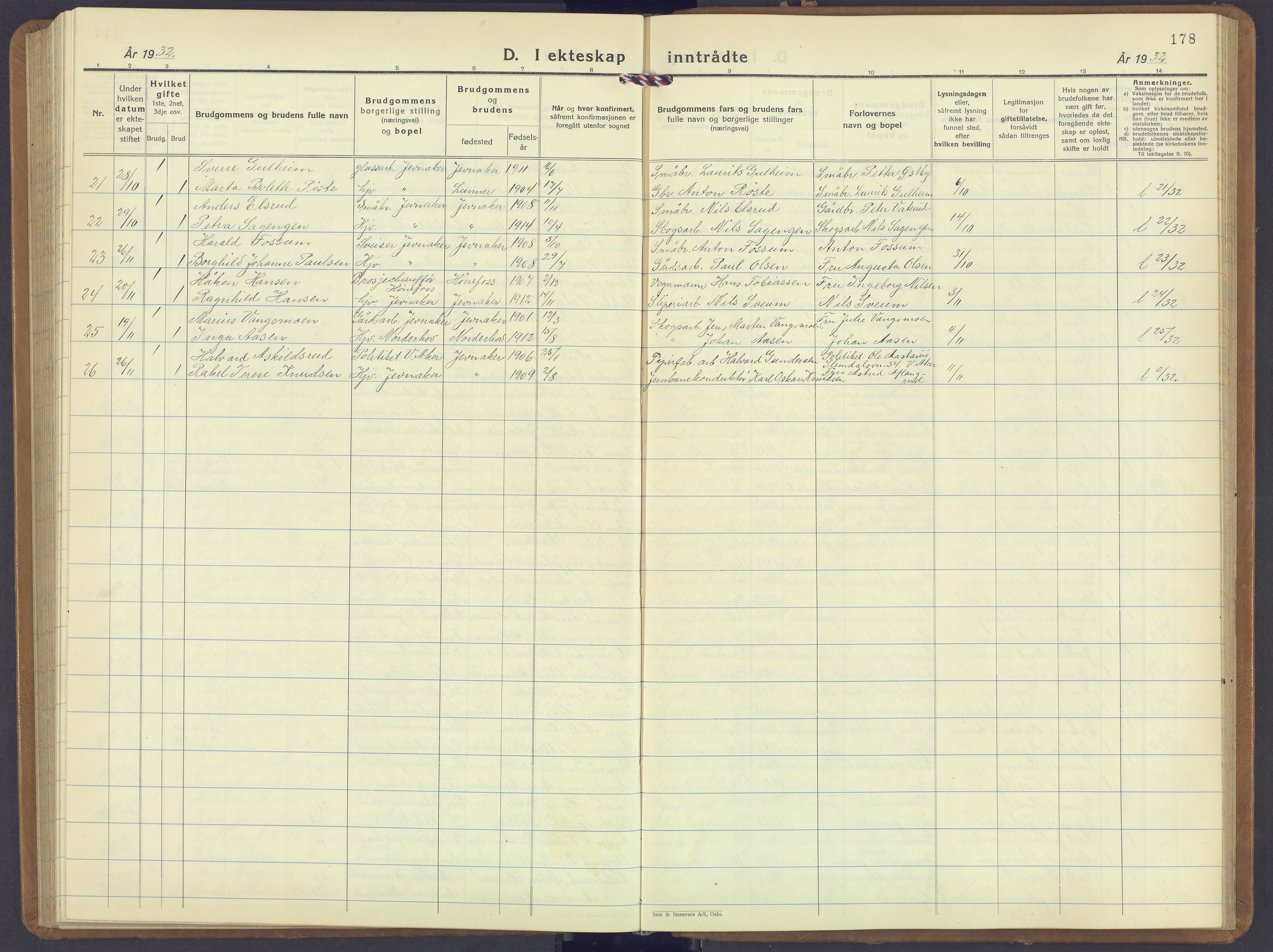 Jevnaker prestekontor, SAH/PREST-116/H/Ha/Hab/L0006: Parish register (copy) no. 6, 1930-1945, p. 178