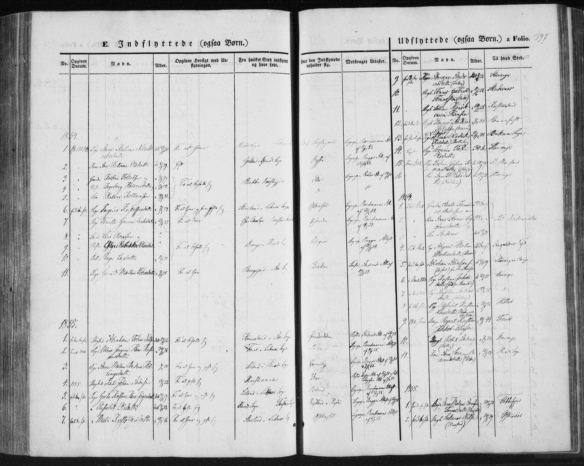 Lista sokneprestkontor, SAK/1111-0027/F/Fa/L0010: Parish register (official) no. A 10, 1846-1861, p. 397