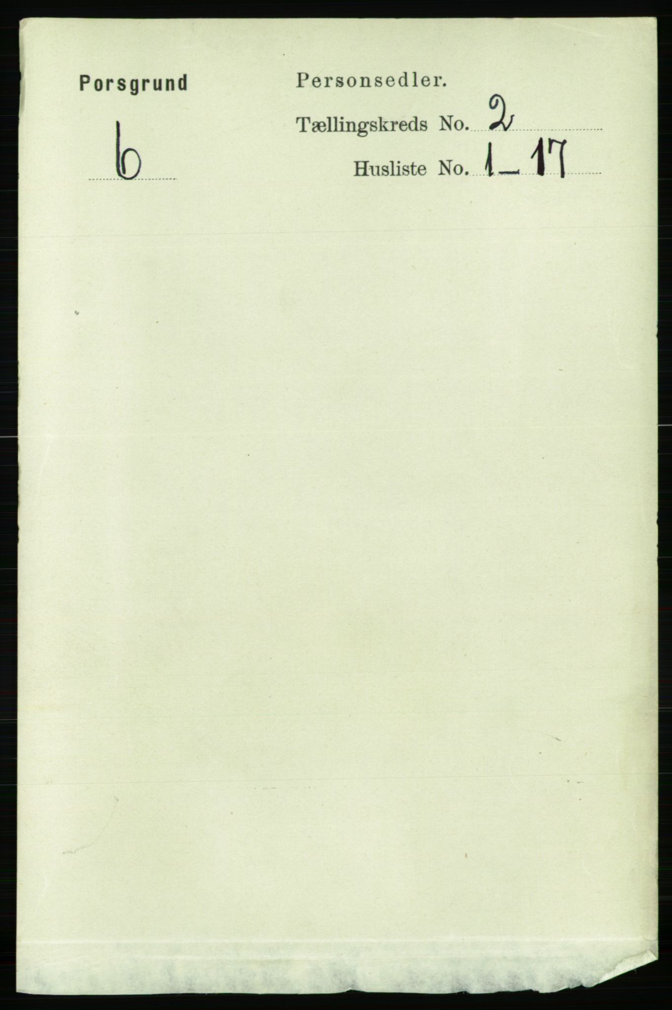 RA, 1891 census for 0805 Porsgrunn, 1891, p. 2128