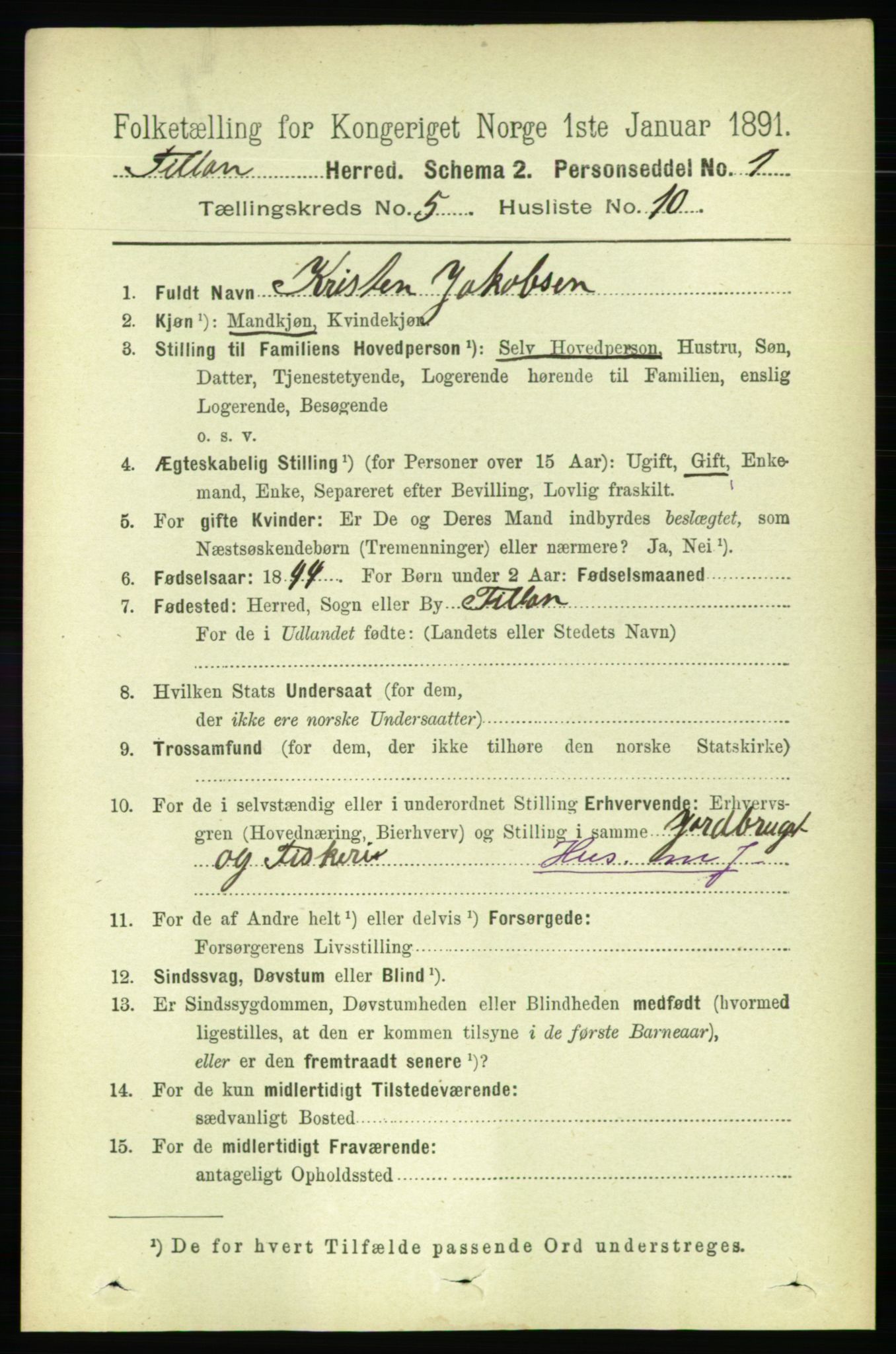 RA, 1891 census for 1616 Fillan, 1891, p. 1045