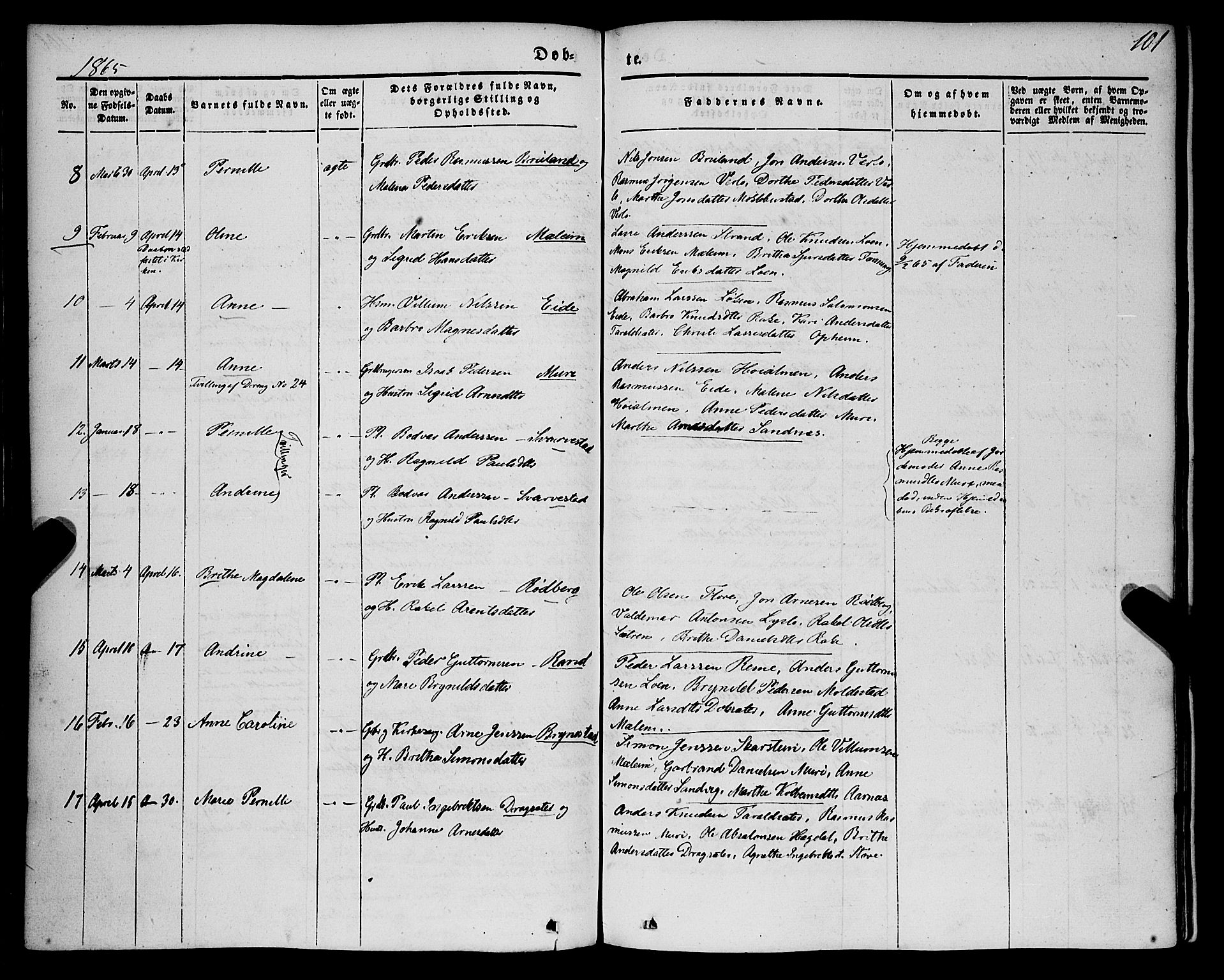 Innvik sokneprestembete, AV/SAB-A-80501: Parish register (official) no. A 5, 1847-1865, p. 101