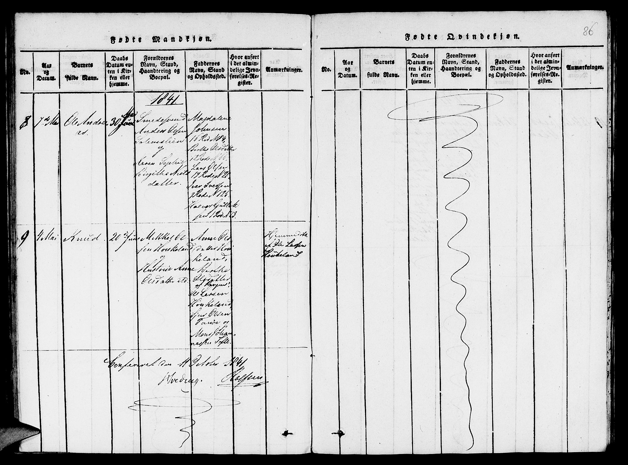 St. Jørgens hospital og Årstad sokneprestembete, AV/SAB-A-99934: Parish register (copy) no. A 1, 1816-1843, p. 86