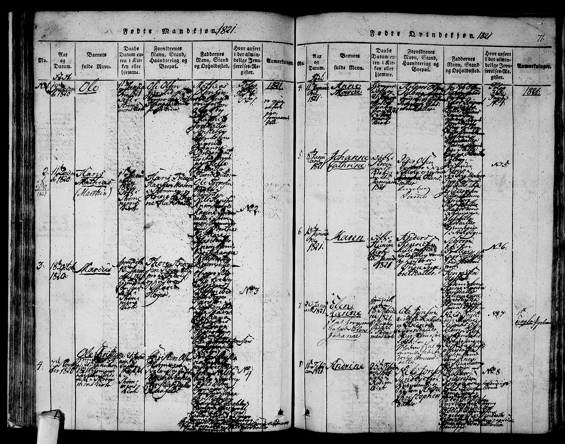 Hurum kirkebøker, AV/SAKO-A-229/F/Fa/L0009: Parish register (official) no. 9, 1816-1826, p. 71