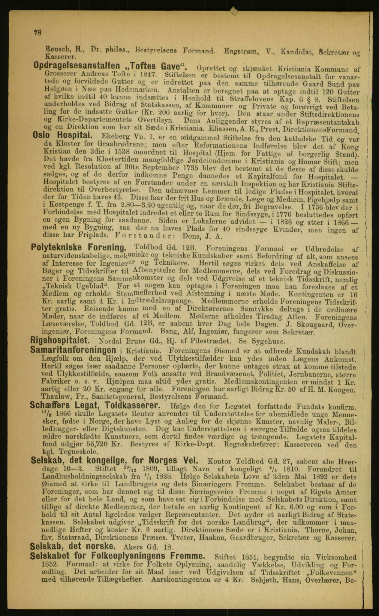 Kristiania/Oslo adressebok, PUBL/-, 1899, p. 78