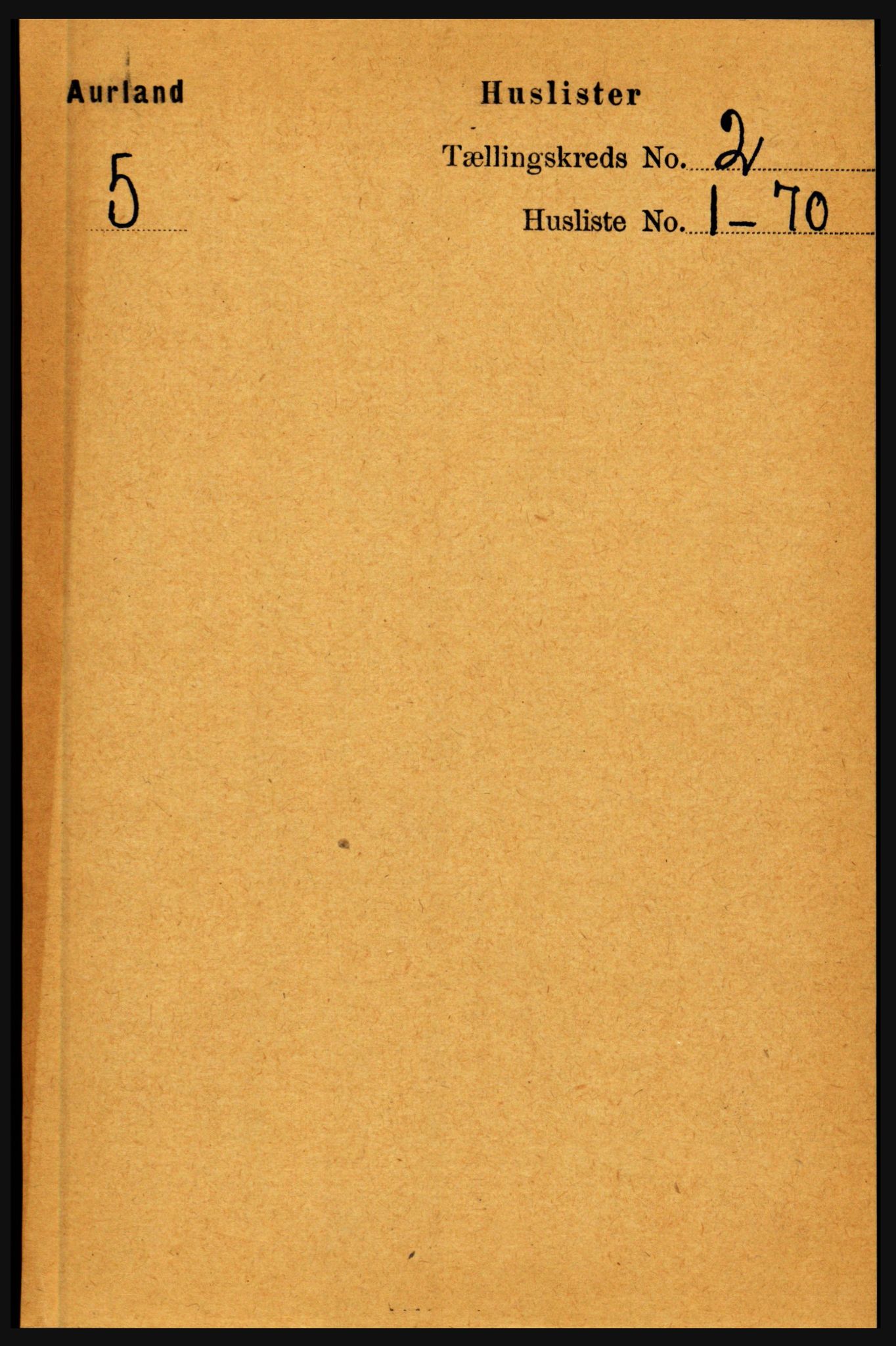 RA, 1891 census for 1421 Aurland, 1891, p. 413
