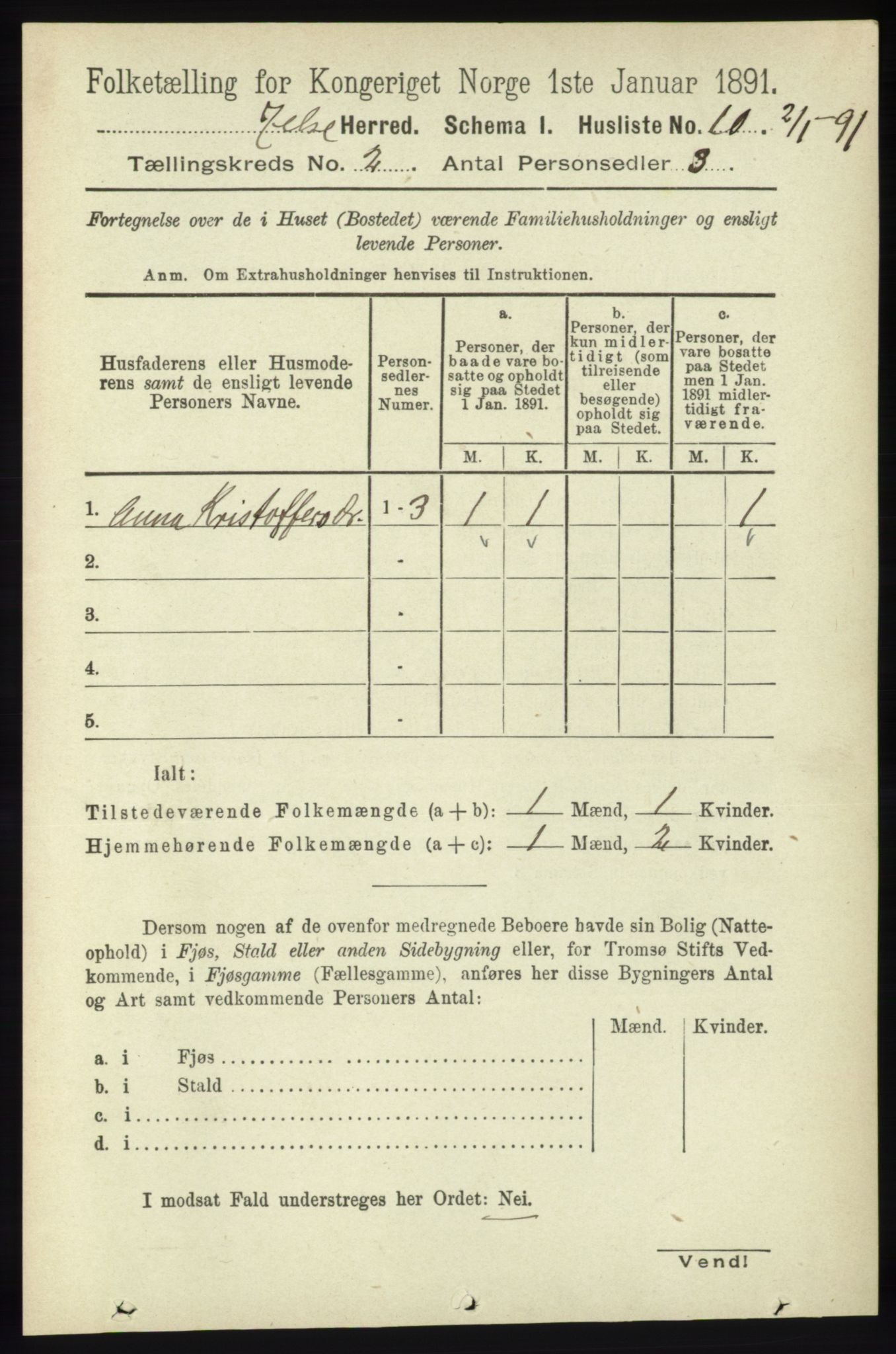 RA, 1891 census for 1138 Jelsa, 1891, p. 237