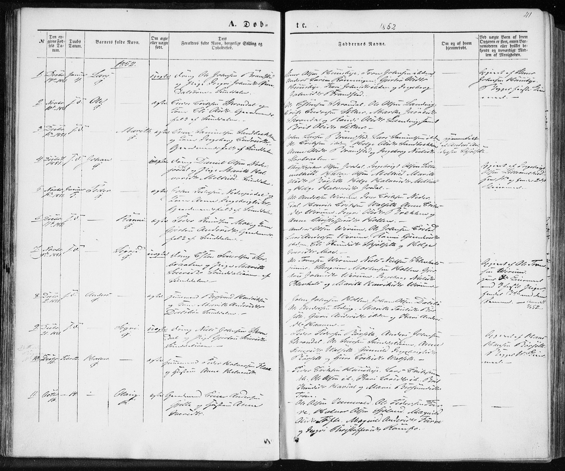 Ministerialprotokoller, klokkerbøker og fødselsregistre - Møre og Romsdal, SAT/A-1454/590/L1013: Parish register (official) no. 590A05, 1847-1877, p. 41