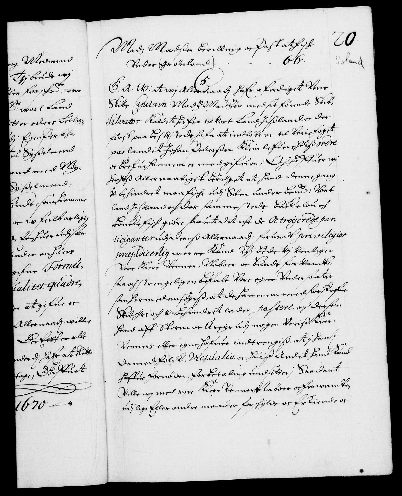 Danske Kanselli 1572-1799, RA/EA-3023/F/Fc/Fca/Fcaa/L0011: Norske registre (mikrofilm), 1670-1673, p. 20a