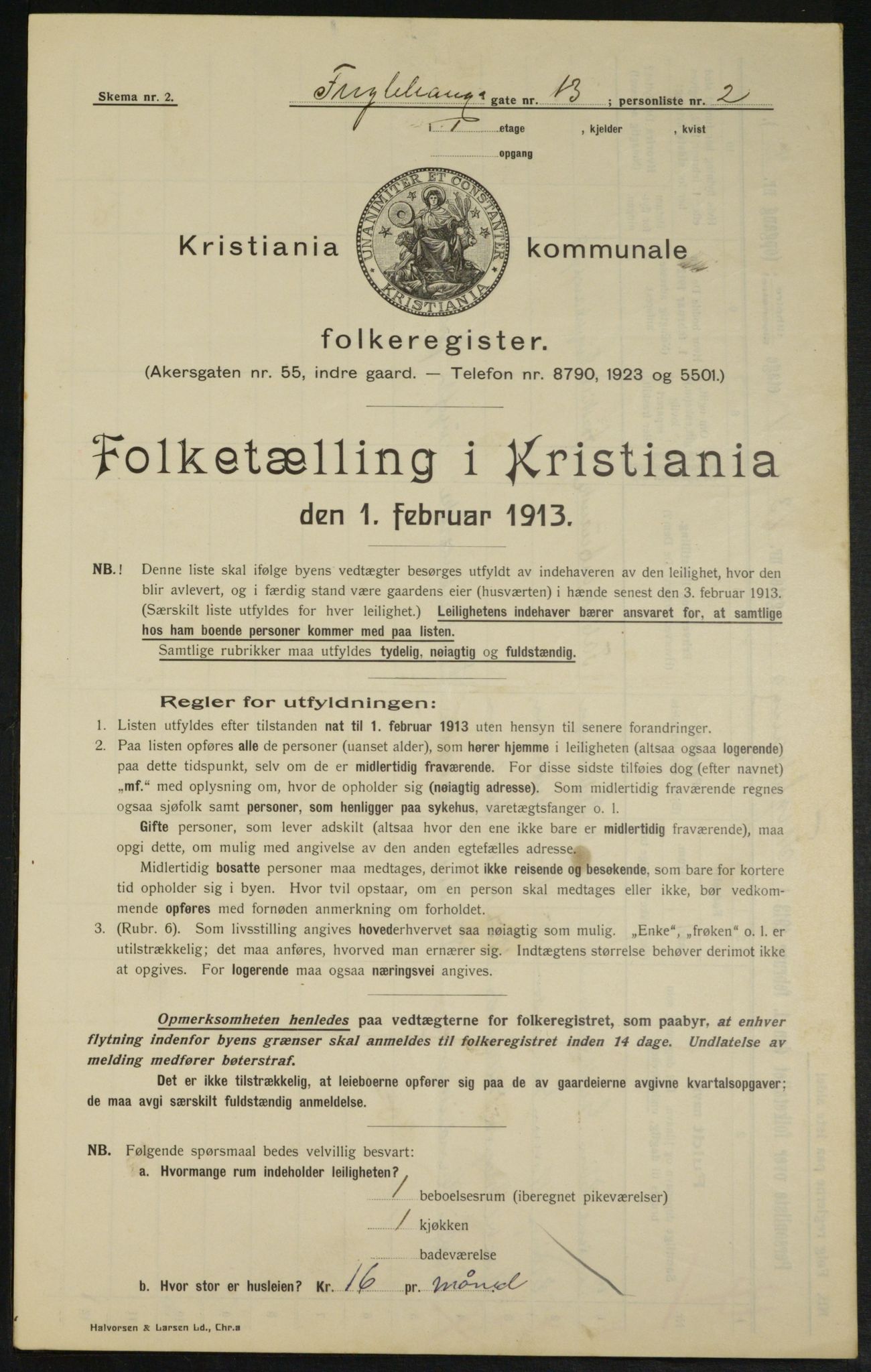 OBA, Municipal Census 1913 for Kristiania, 1913, p. 28596