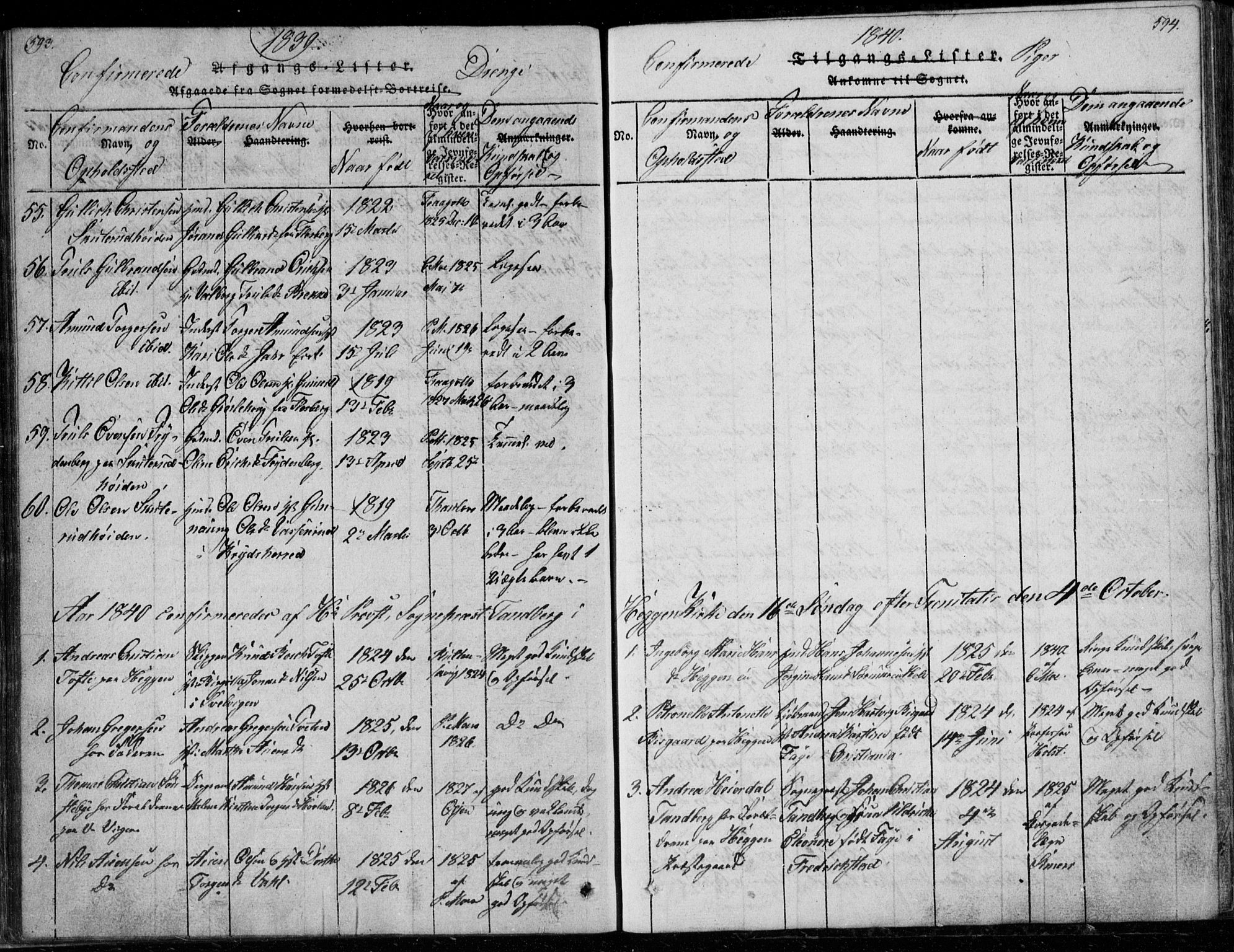 Modum kirkebøker, AV/SAKO-A-234/G/Ga/L0003: Parish register (copy) no. I 3, 1832-1842, p. 593-594