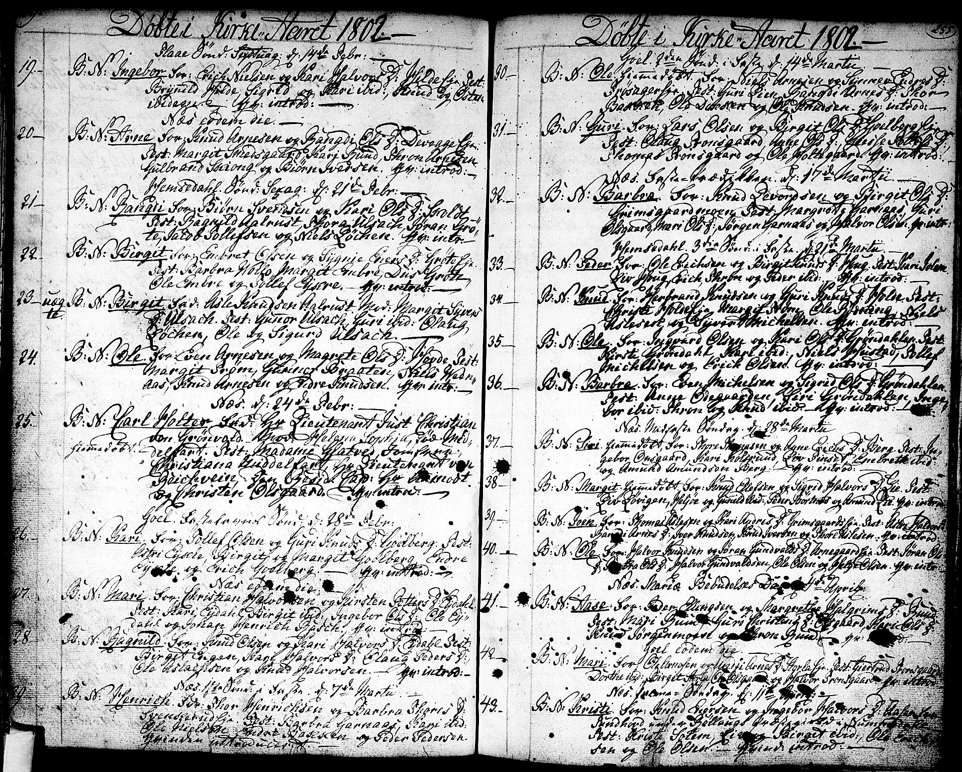Nes kirkebøker, SAKO/A-236/F/Fa/L0005: Parish register (official) no. 5, 1787-1807, p. 254-255