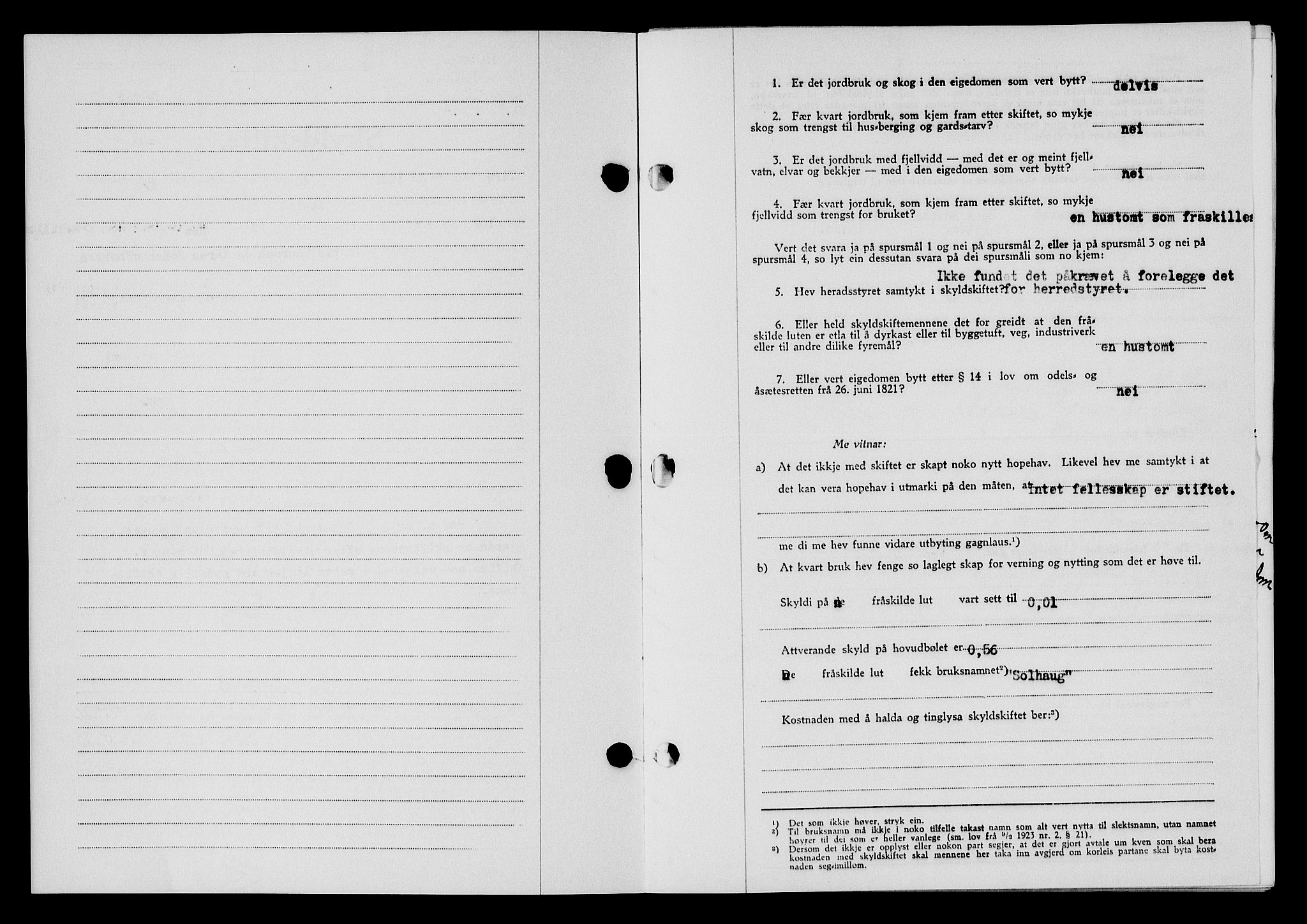 Flekkefjord sorenskriveri, SAK/1221-0001/G/Gb/Gba/L0060: Mortgage book no. A-8, 1945-1946, Diary no: : 438/1946