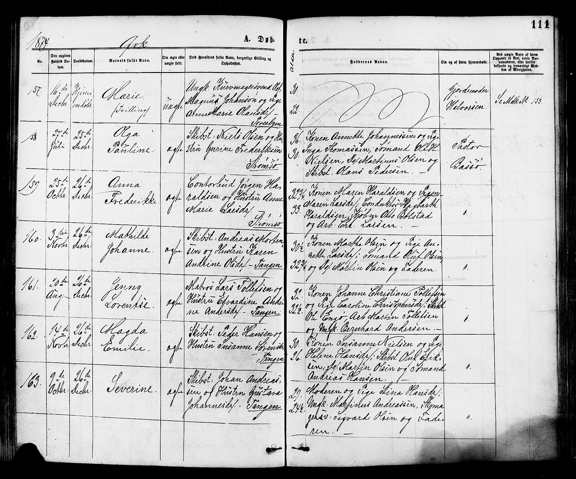 Strømsø kirkebøker, AV/SAKO-A-246/F/Fa/L0019: Parish register (official) no. I 19, 1874-1877, p. 111