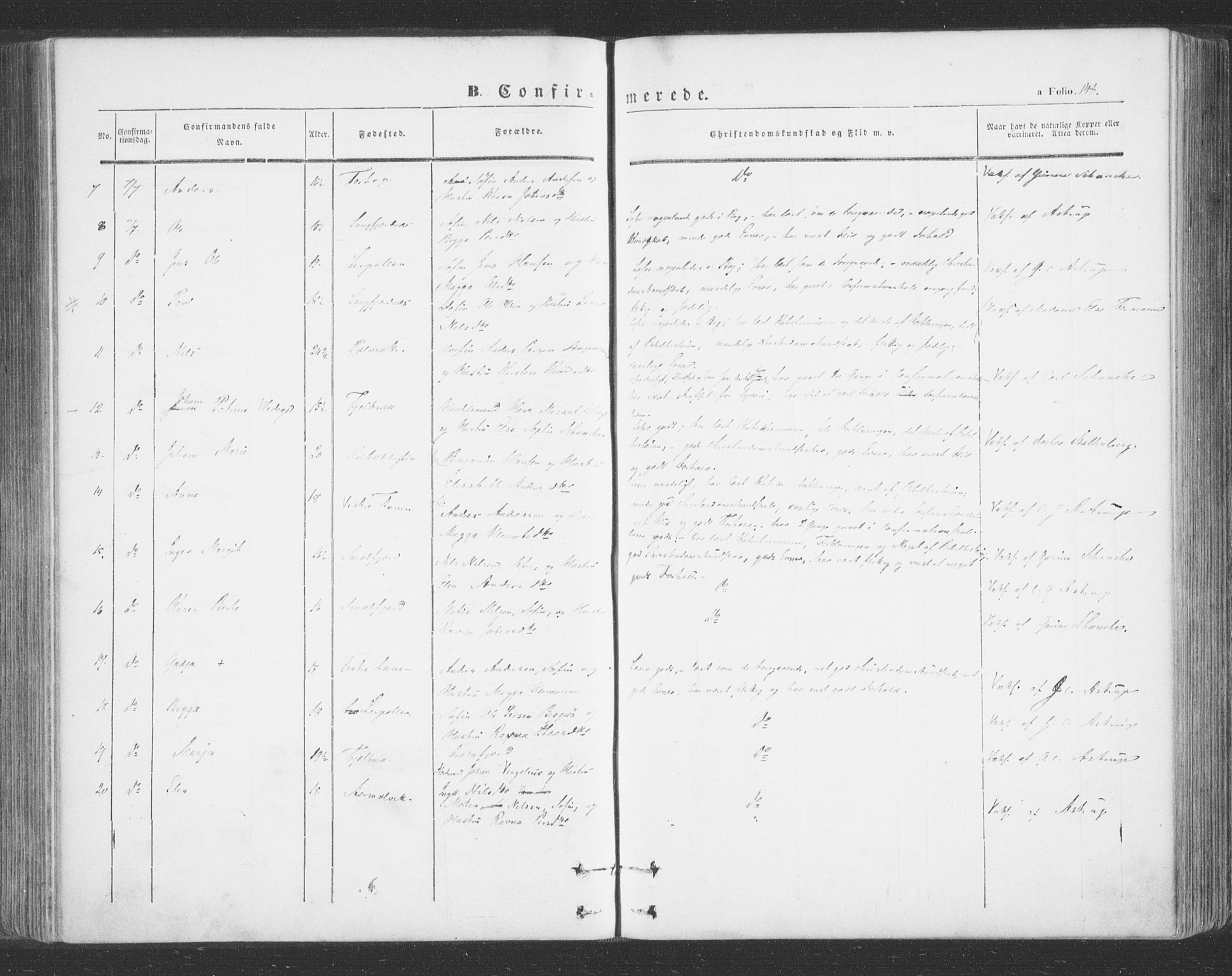 Tana sokneprestkontor, AV/SATØ-S-1334/H/Ha/L0001kirke: Parish register (official) no. 1, 1846-1861, p. 148