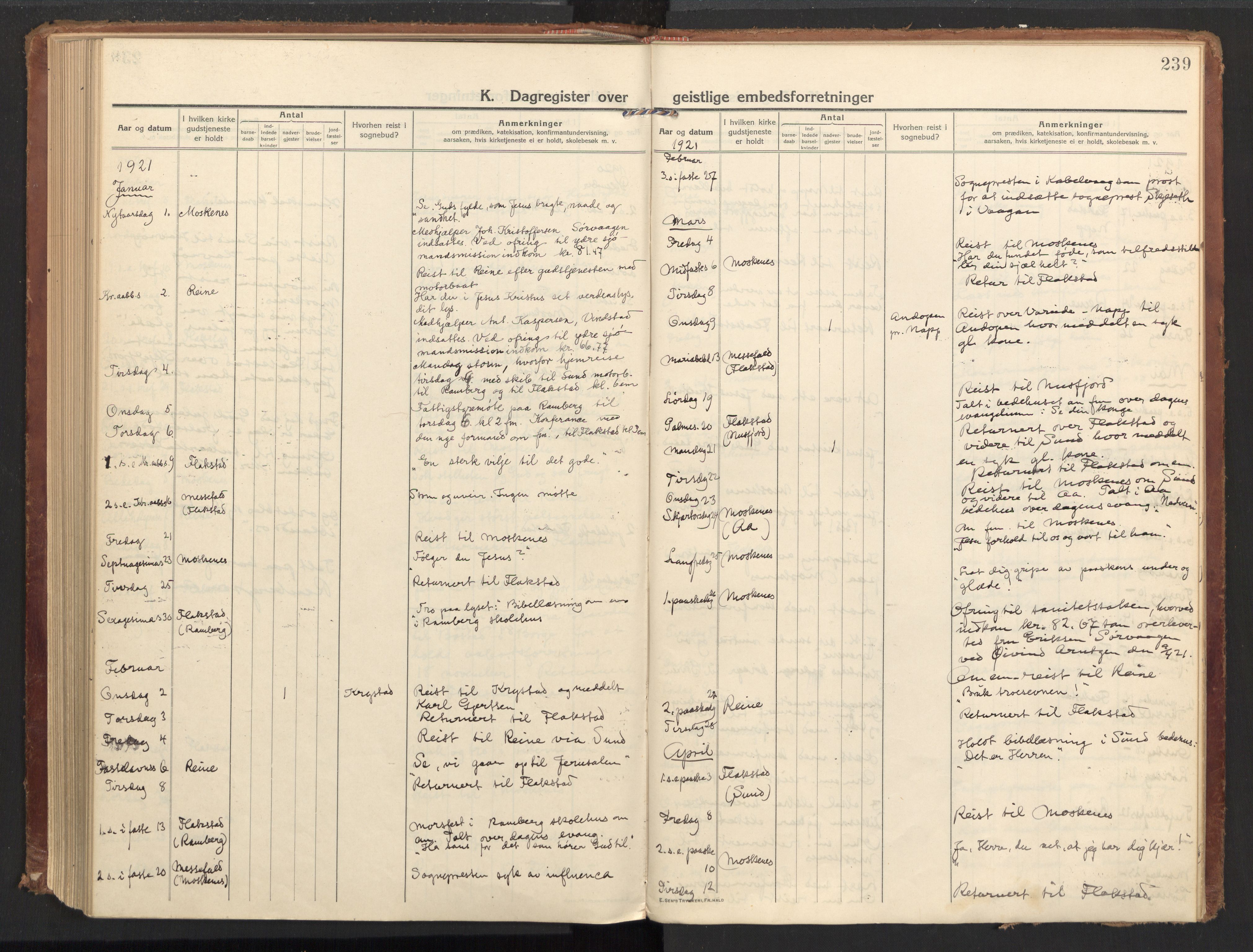 Ministerialprotokoller, klokkerbøker og fødselsregistre - Nordland, AV/SAT-A-1459/885/L1210: Parish register (official) no. 885A10, 1916-1926, p. 239