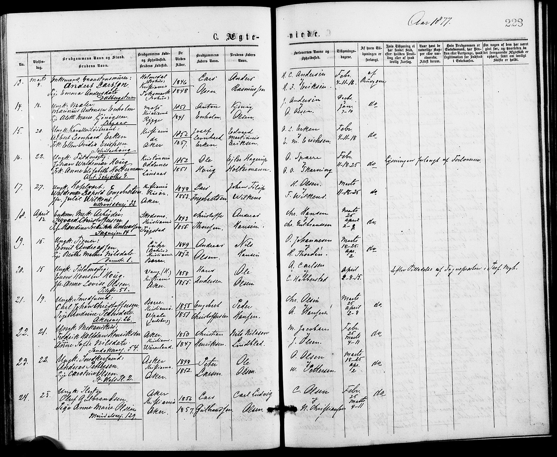 Gamle Aker prestekontor Kirkebøker, SAO/A-10617a/G/L0004: Parish register (copy) no. 4, 1875-1879, p. 228