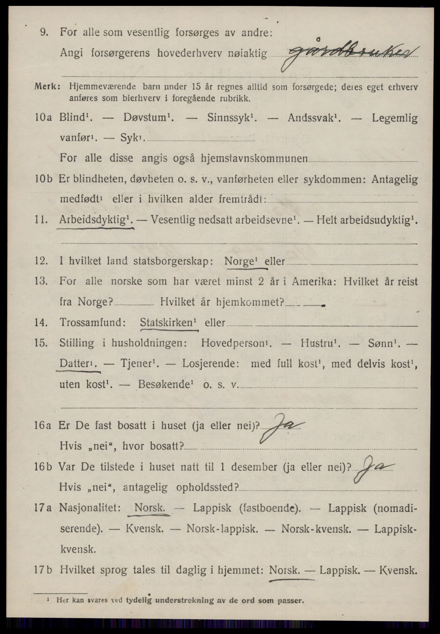 SAT, 1920 census for Ålen, 1920, p. 845