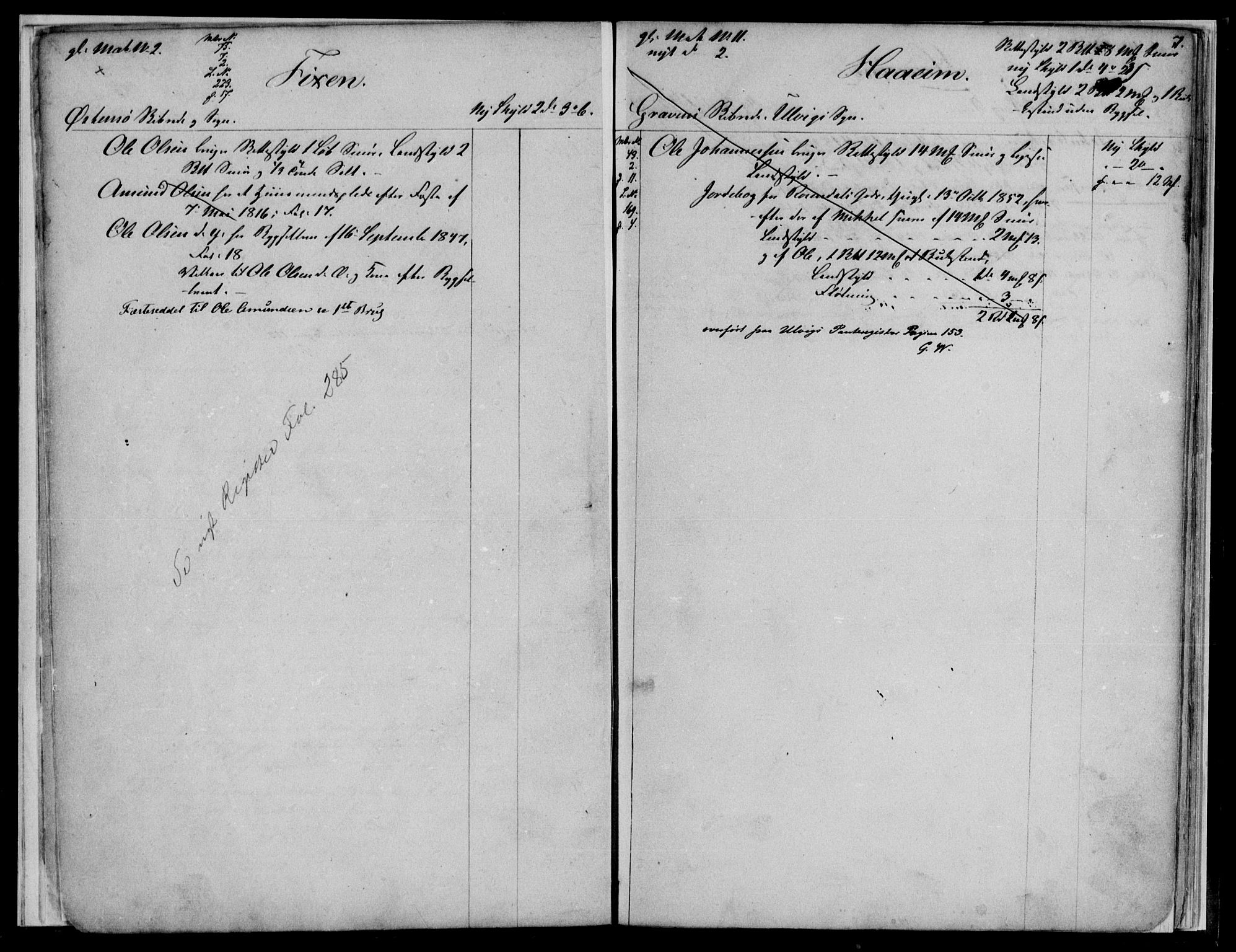 Hardanger og Voss sorenskriveri, SAB/A-2501/2/2A/2Aa/L0001: Mortgage register no. II.A.a.1, 1820-1870, p. 7