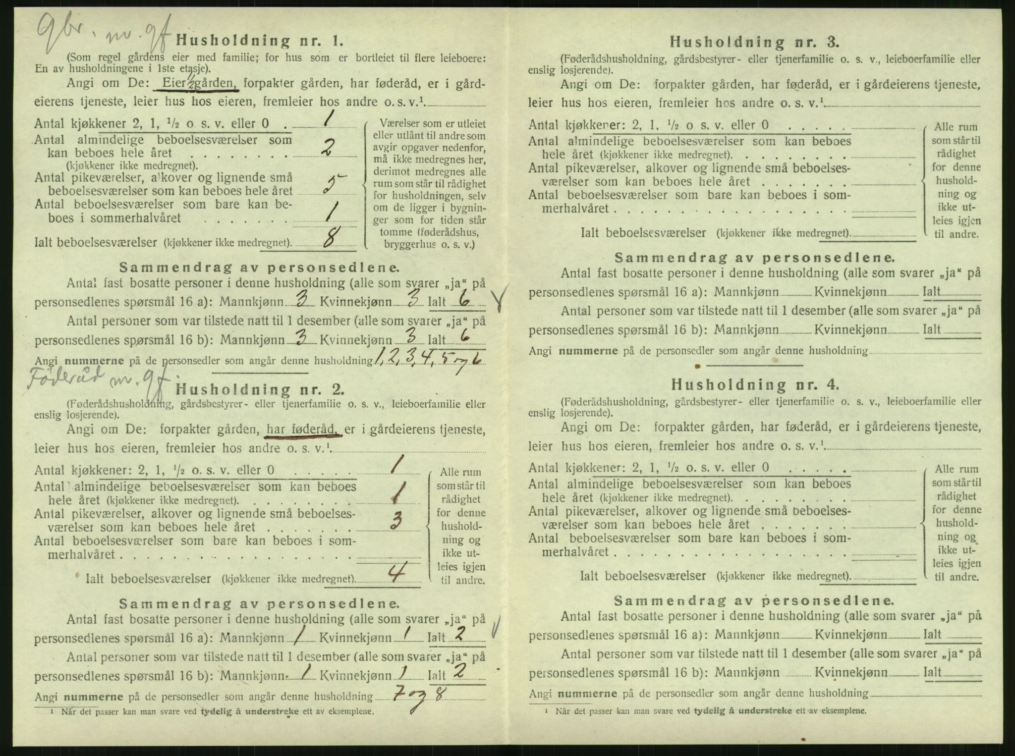 SAT, 1920 census for Hattfjelldal, 1920, p. 85