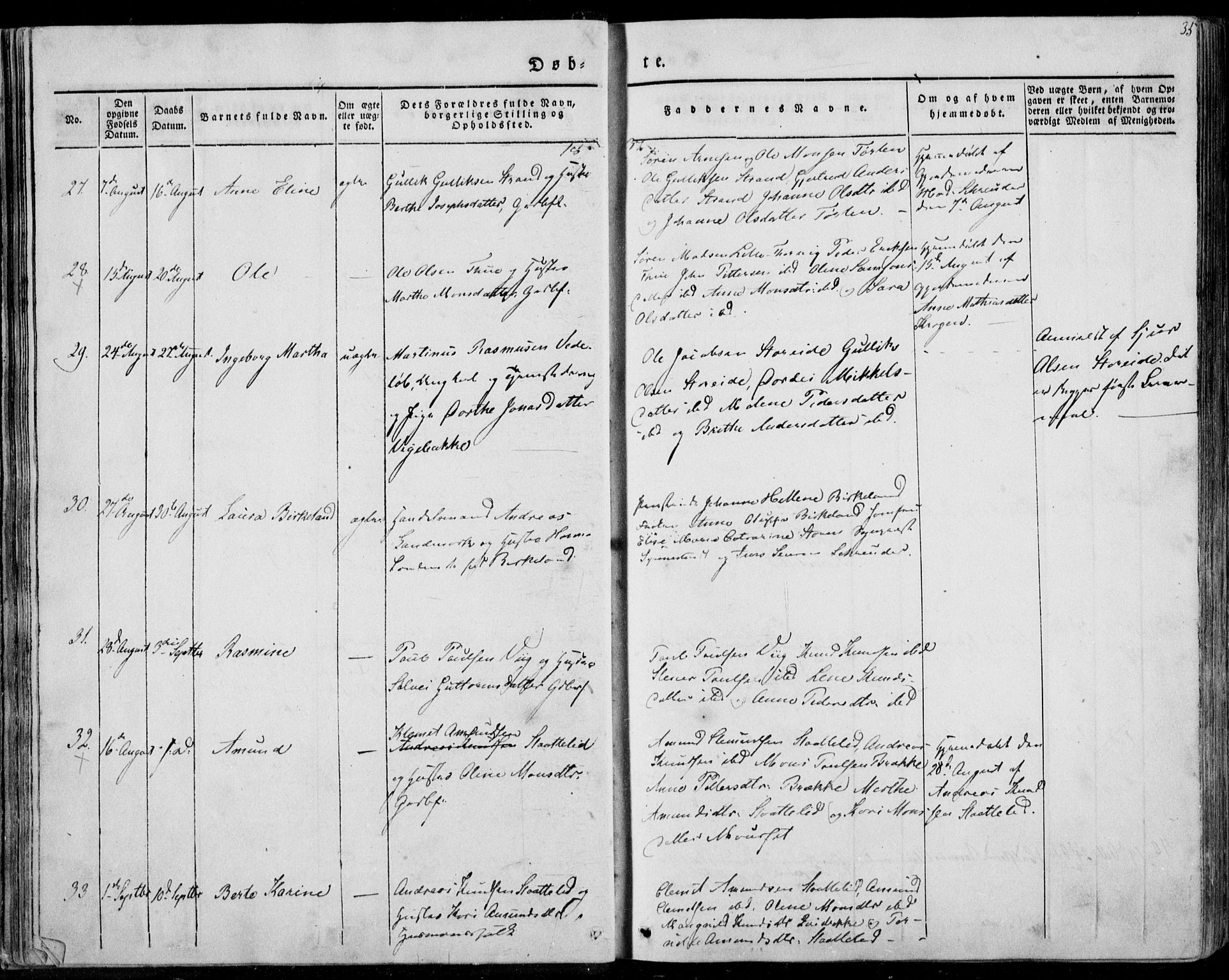 Ministerialprotokoller, klokkerbøker og fødselsregistre - Møre og Romsdal, AV/SAT-A-1454/501/L0005: Parish register (official) no. 501A05, 1831-1844, p. 35